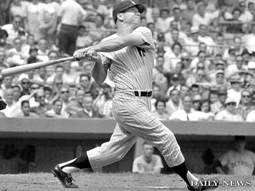 Mickey Mantle, pinstriped uniform, baseball player, SD Desktop Wallpaper