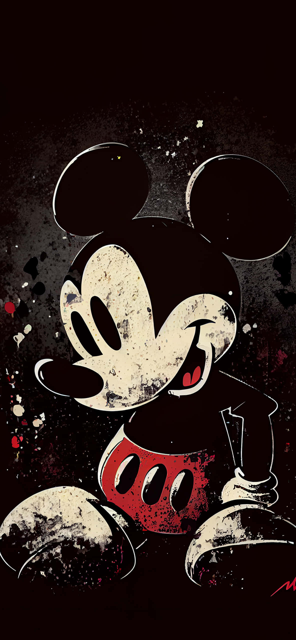 Mickey Mouse, grunge style, graffiti style, 2K Phone Wallpaper