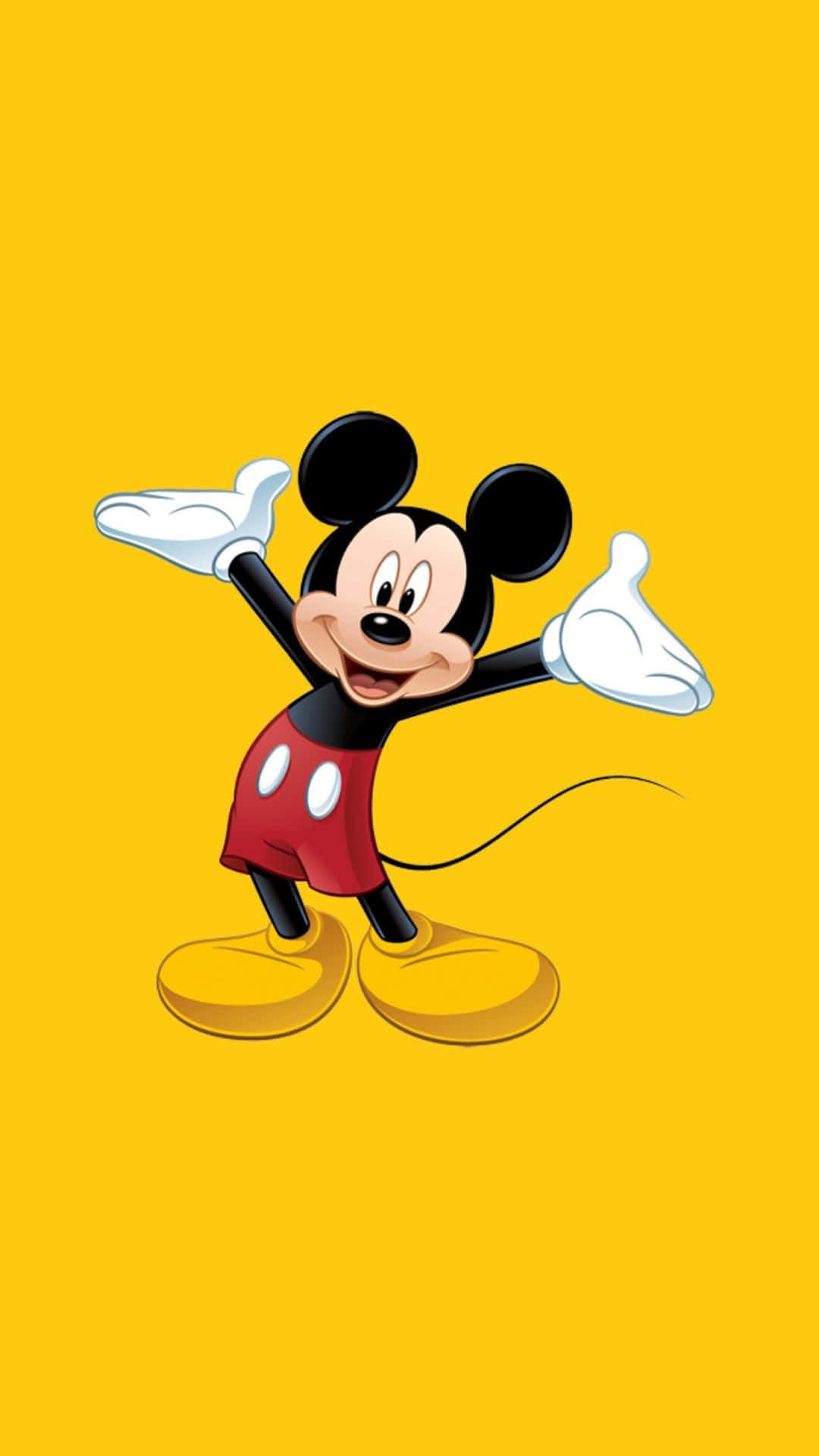 Mickey Mouse, red shorts, yellow shoes, Full HD Phone Wallpaper