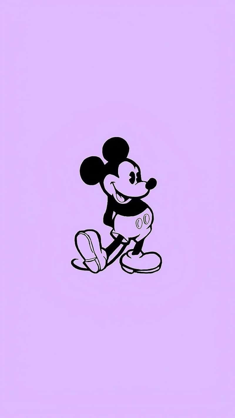 Mickey Mouse, purple backdrop, lavender background, HD Phone Wallpaper