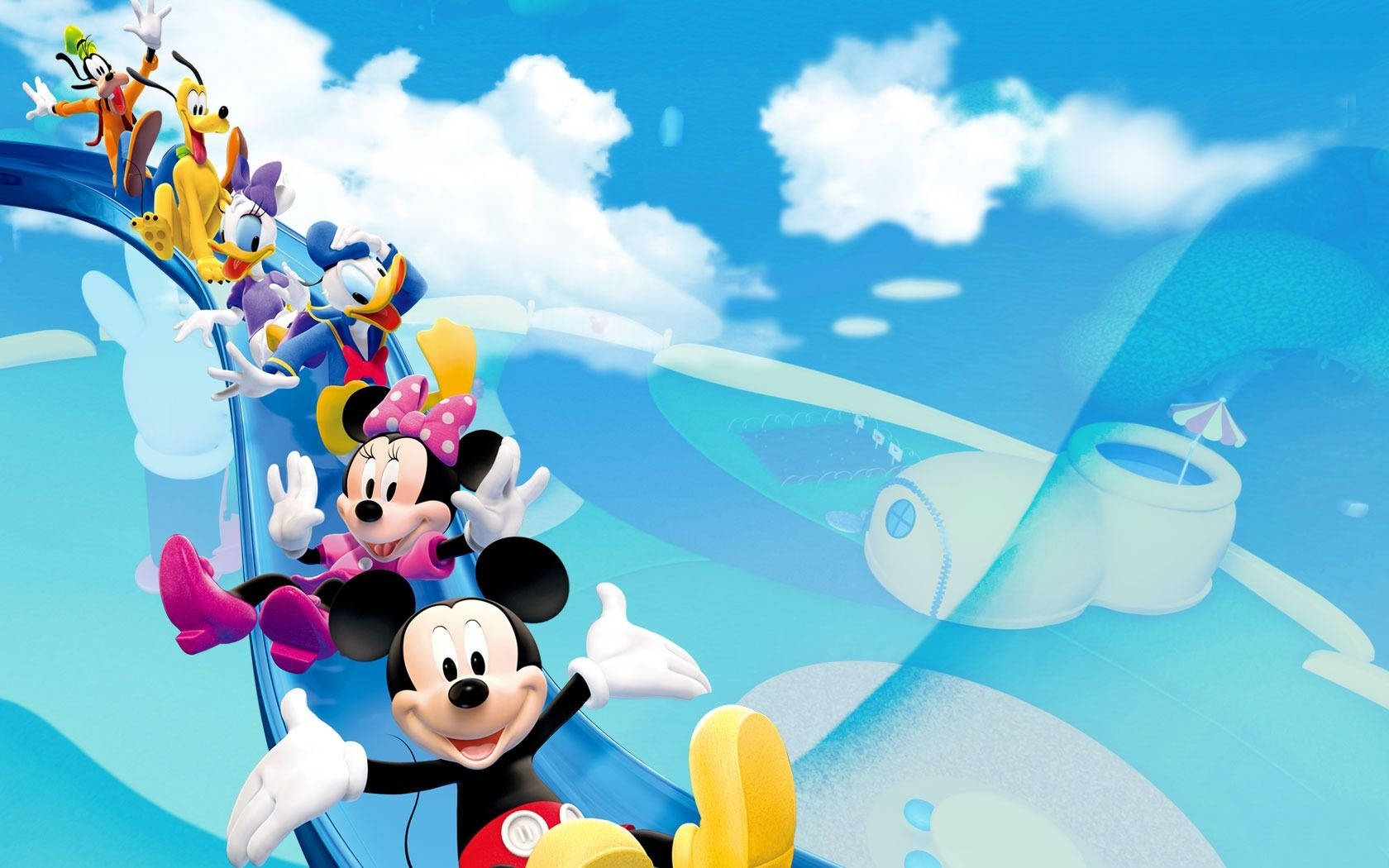 Mickey Mouse Clubhouse, Mickey Mouse, sky slide, HD Desktop Wallpaper