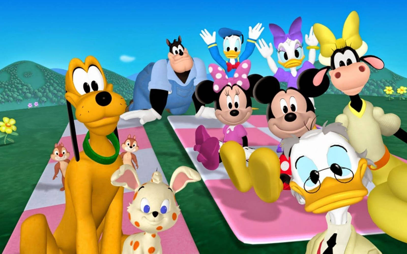 Mickey Mouse Clubhouse, picnic blanket, pink, HD Desktop Wallpaper
