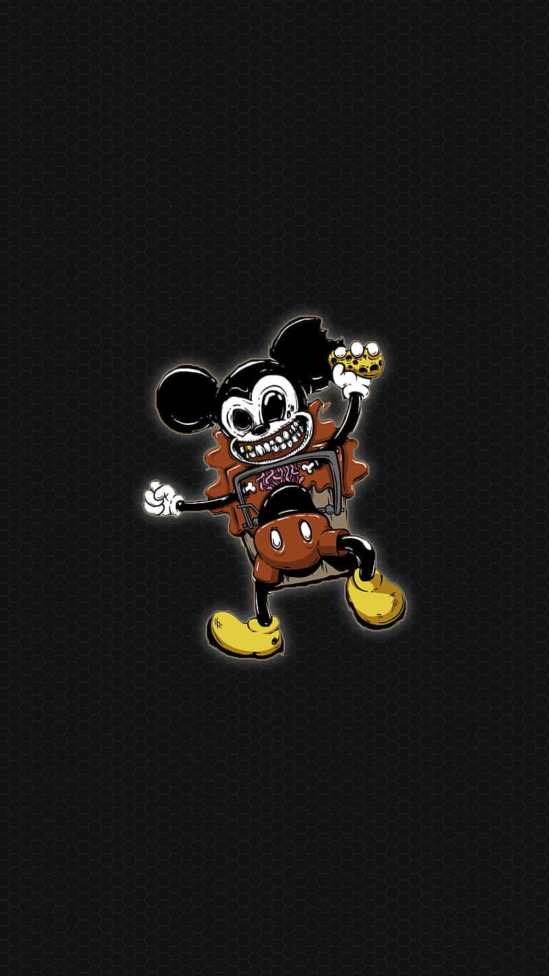 Mickey Mouse, skull face, glowing eyes, HD Phone Wallpaper