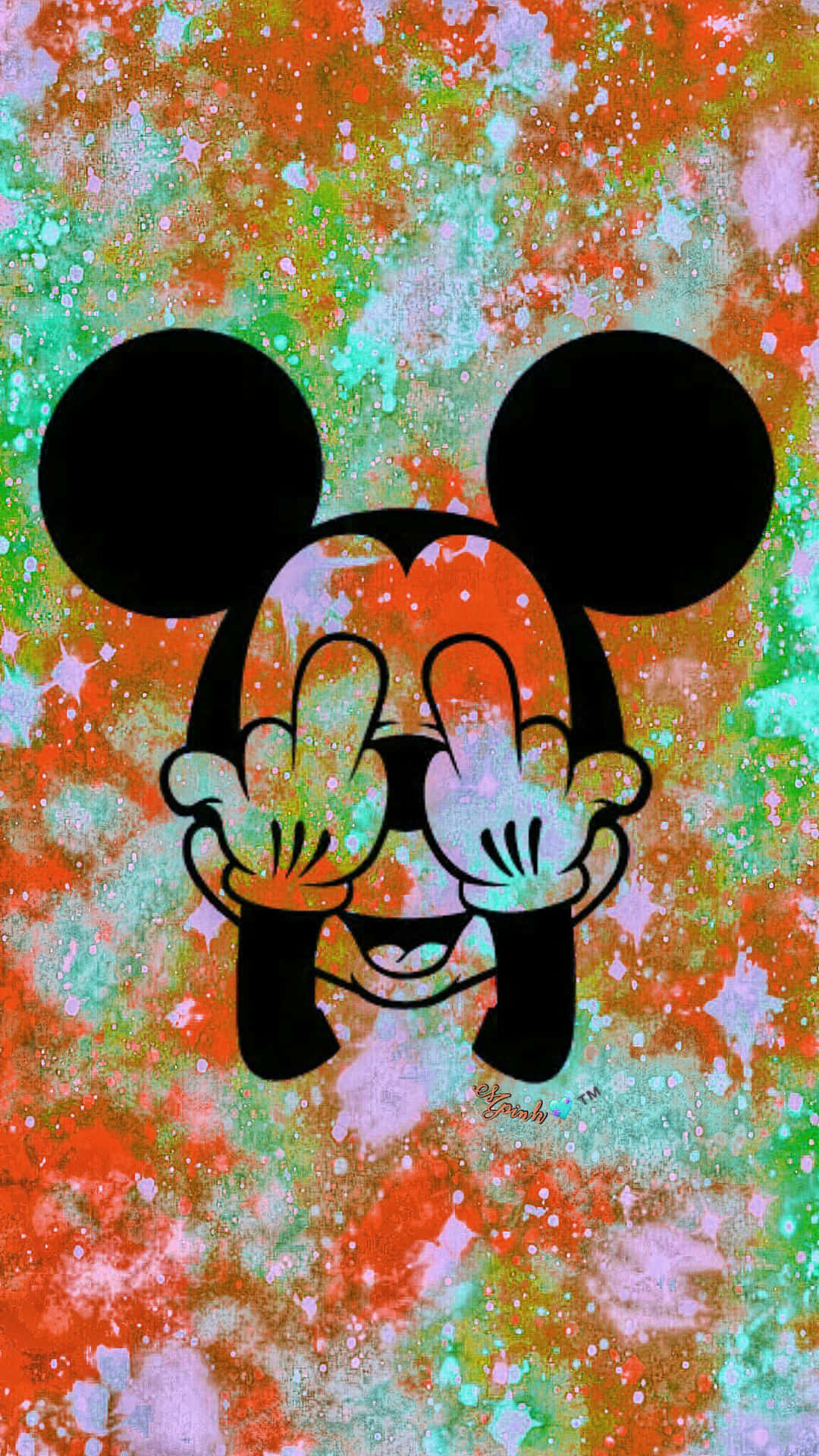 Mickey Mouse, gloved hands, middle fingers, Full HD Phone Wallpaper