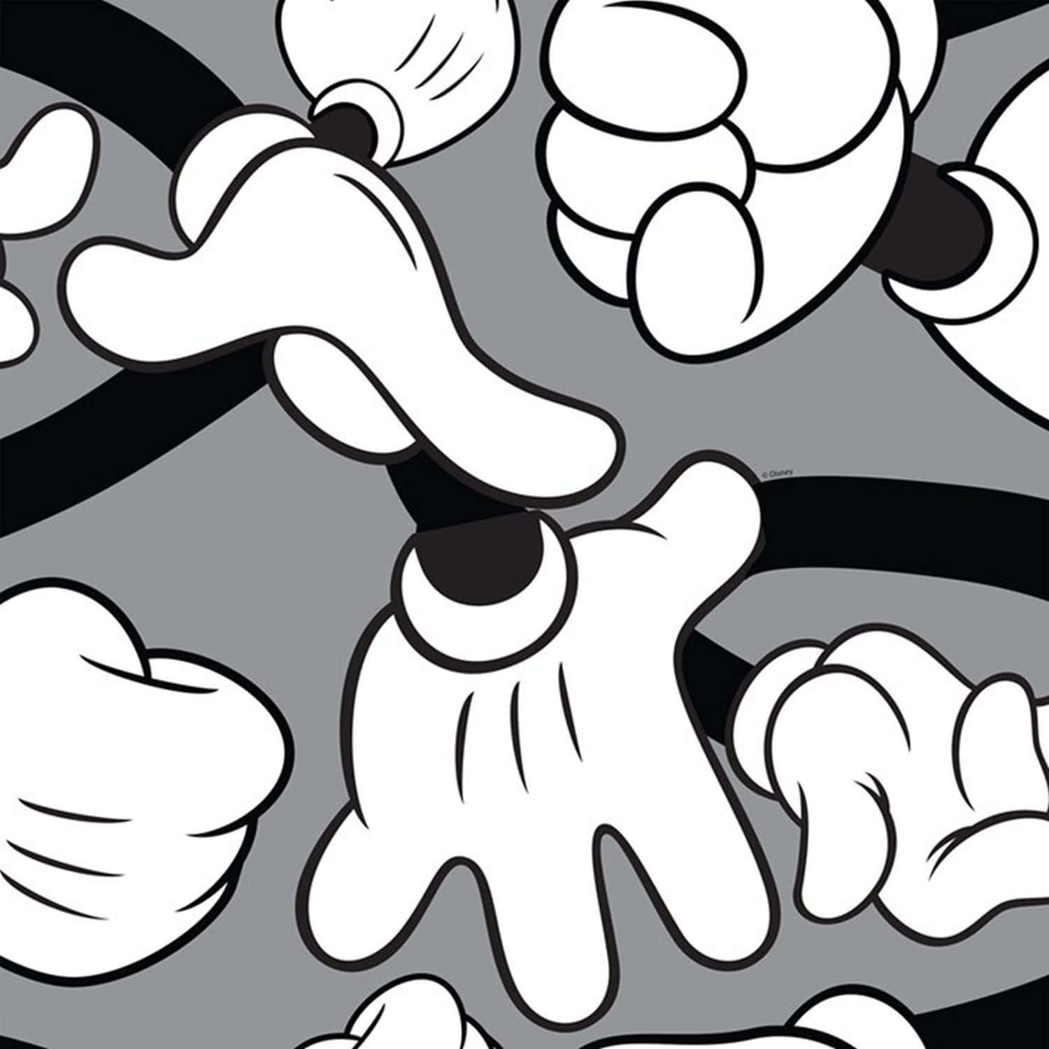 Mickey Mouse, black and white, gray background, HD Desktop Wallpaper