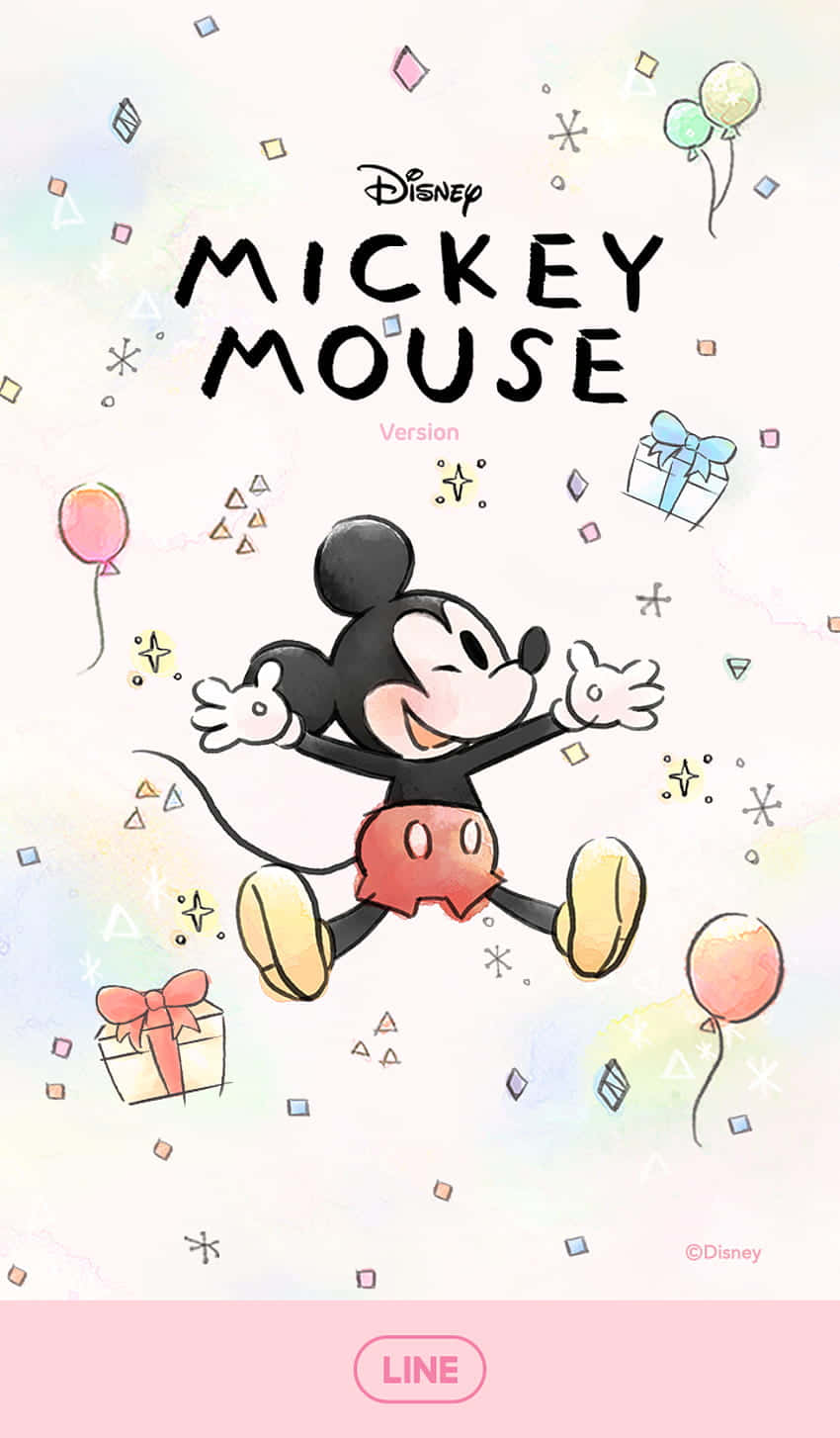 Mickey Mouse, confetti balloons, gift boxes, HD Phone Wallpaper