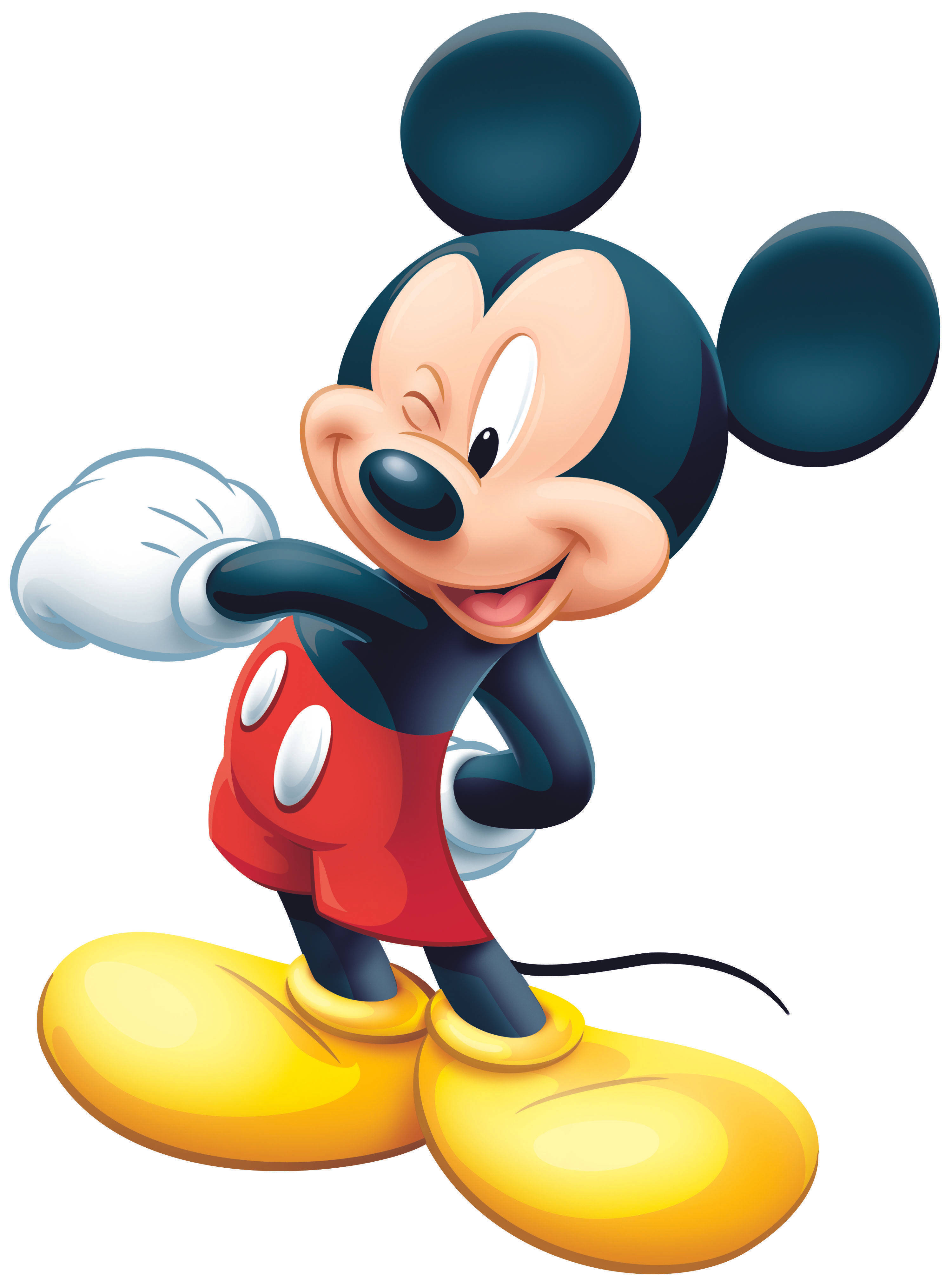 Mickey Mouse, red shorts, yellow shoes, 4K Phone Wallpaper