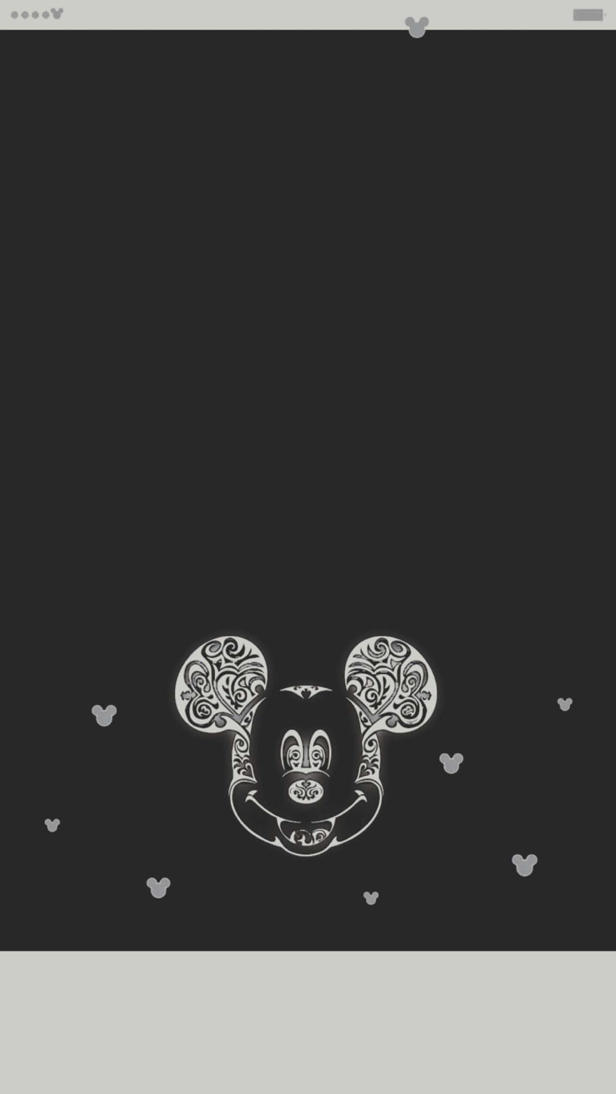Mickey Mouse, black and white image, stylized Mickey Mouse head, Full HD Phone Wallpaper