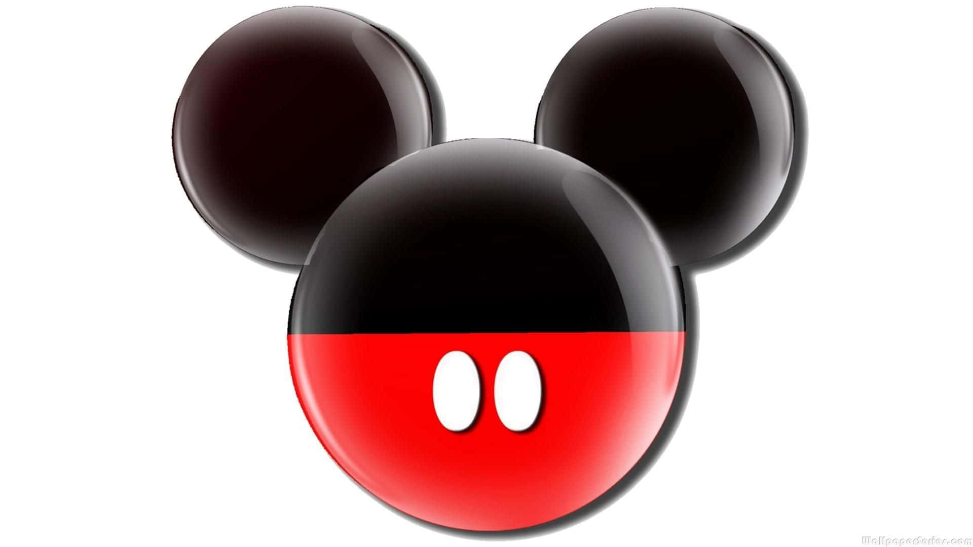 Mickey Mouse Ears, glossy black, red, Full HD Desktop Wallpaper