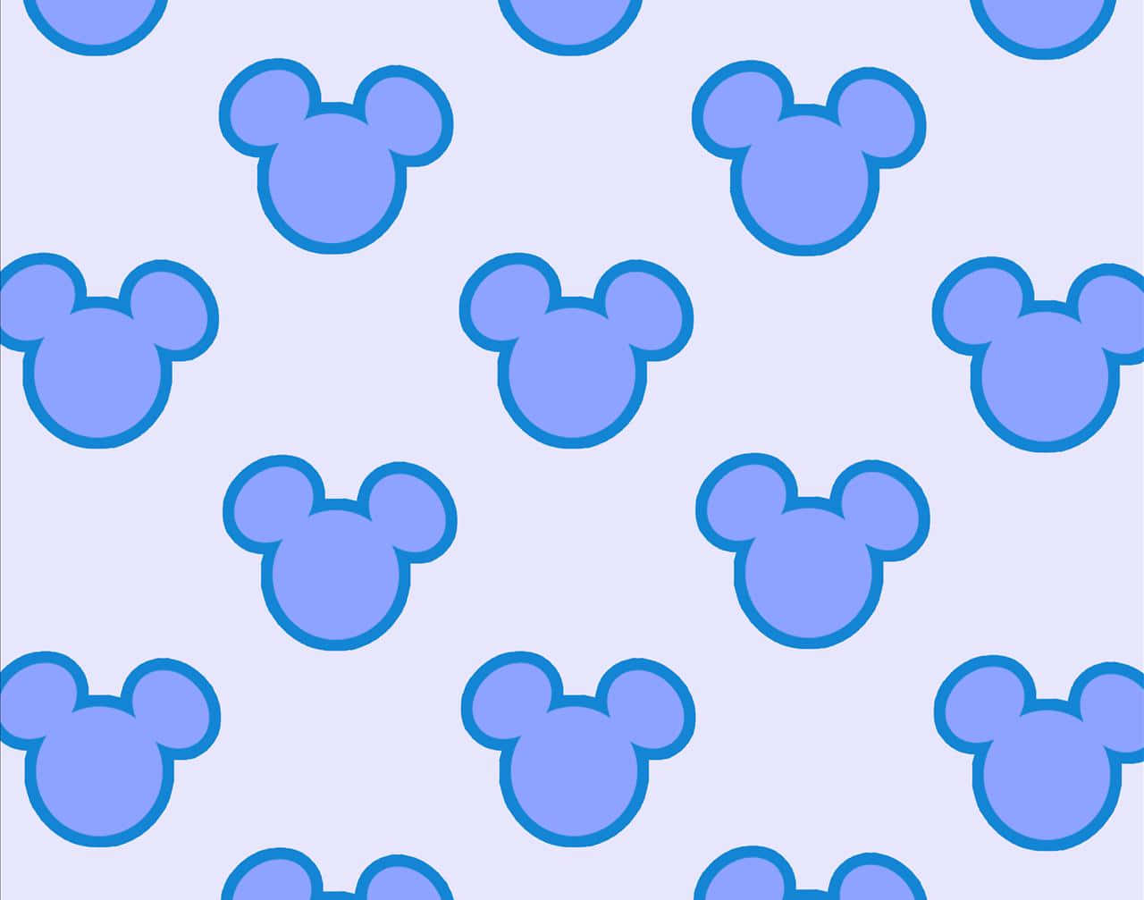 Mickey Mouse Ears, blue, dark blue outlines, HD Desktop Wallpaper