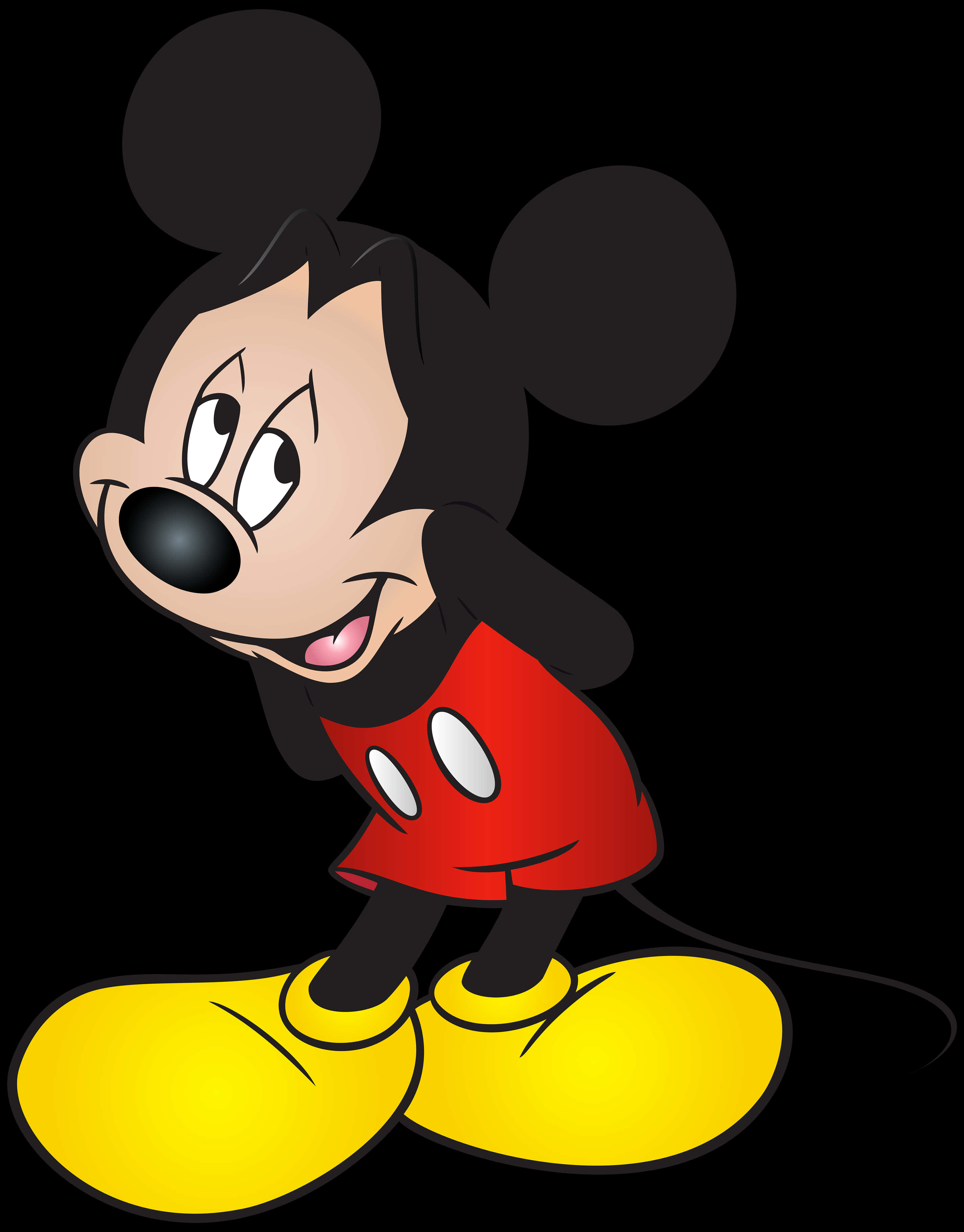 Mickey Mouse, red shorts, yellow shoes, 2K Phone Wallpaper