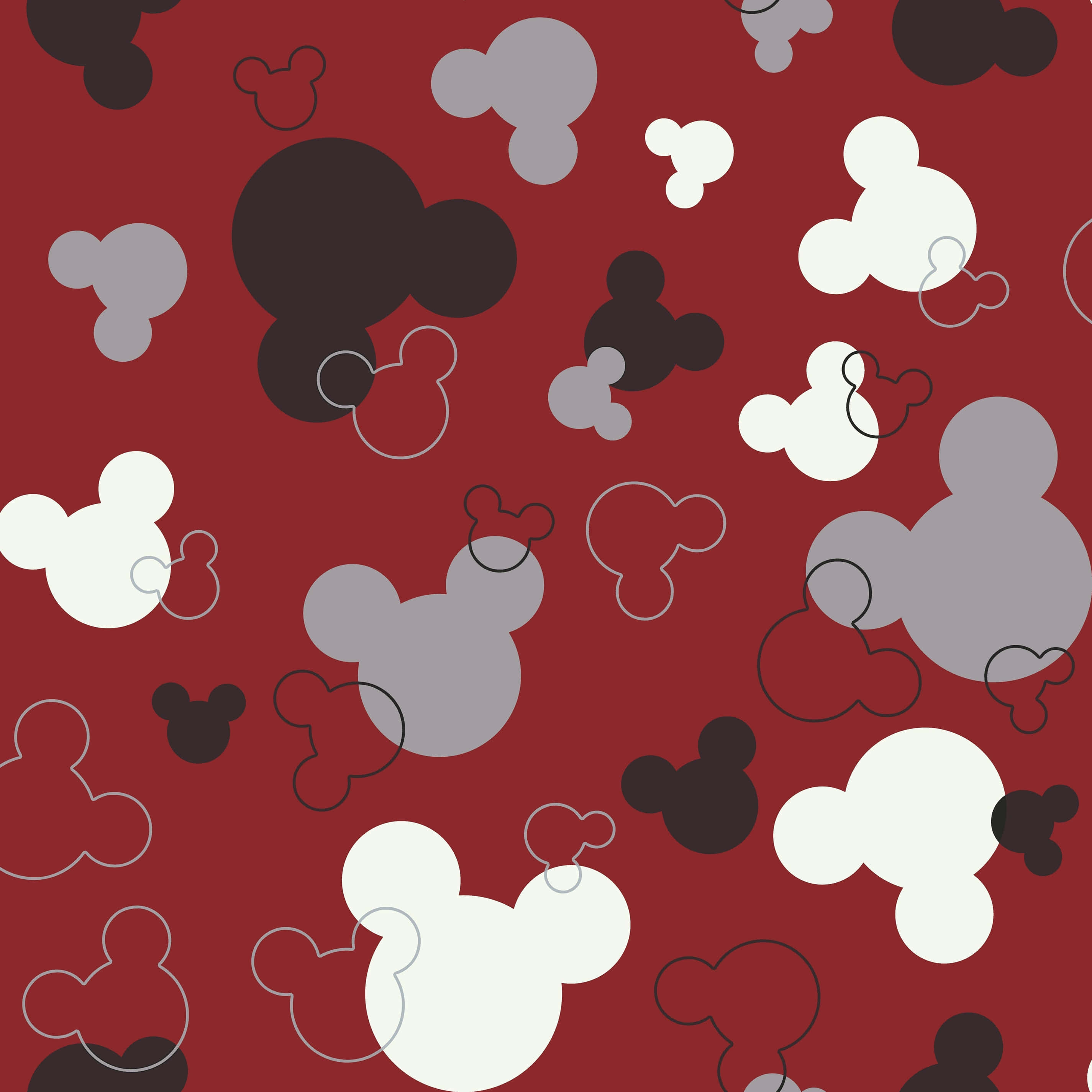 Mickey Mouse Ears, Mickey Mouse, red, 2K Desktop Wallpaper