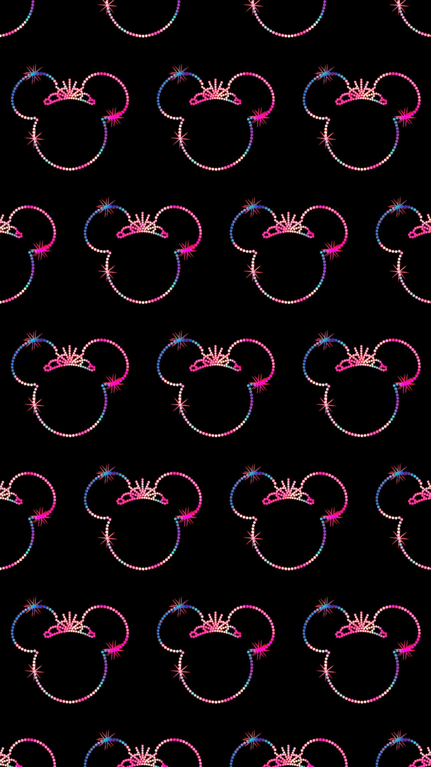 Mickey Mouse, Mickey Mouse ears, sparkling rainbow dots, 2K Phone Wallpaper