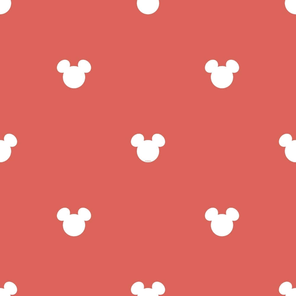 Mickey Mouse Ears, Mickey Mouse head silhouettes, coral pink background, SD Desktop Wallpaper