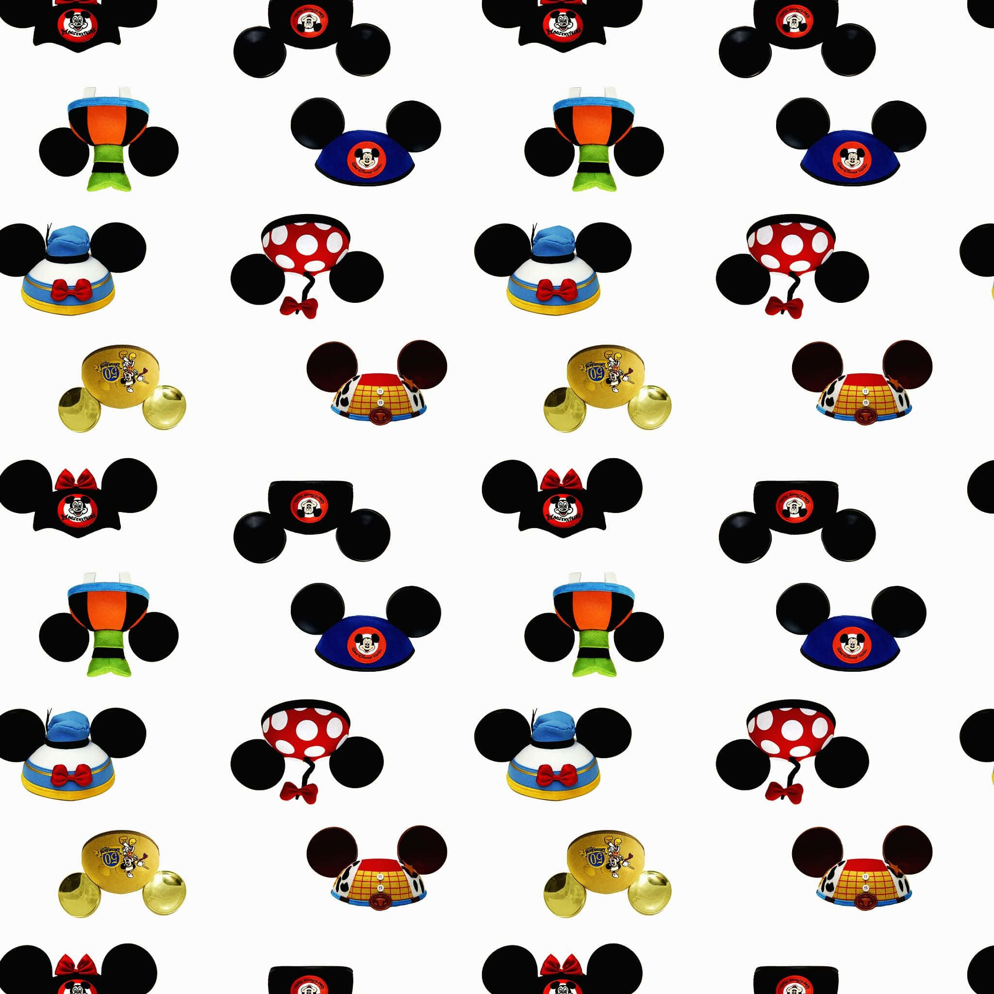 Mickey Mouse Ears, Mickey Mouse, white background, Full HD Desktop Wallpaper