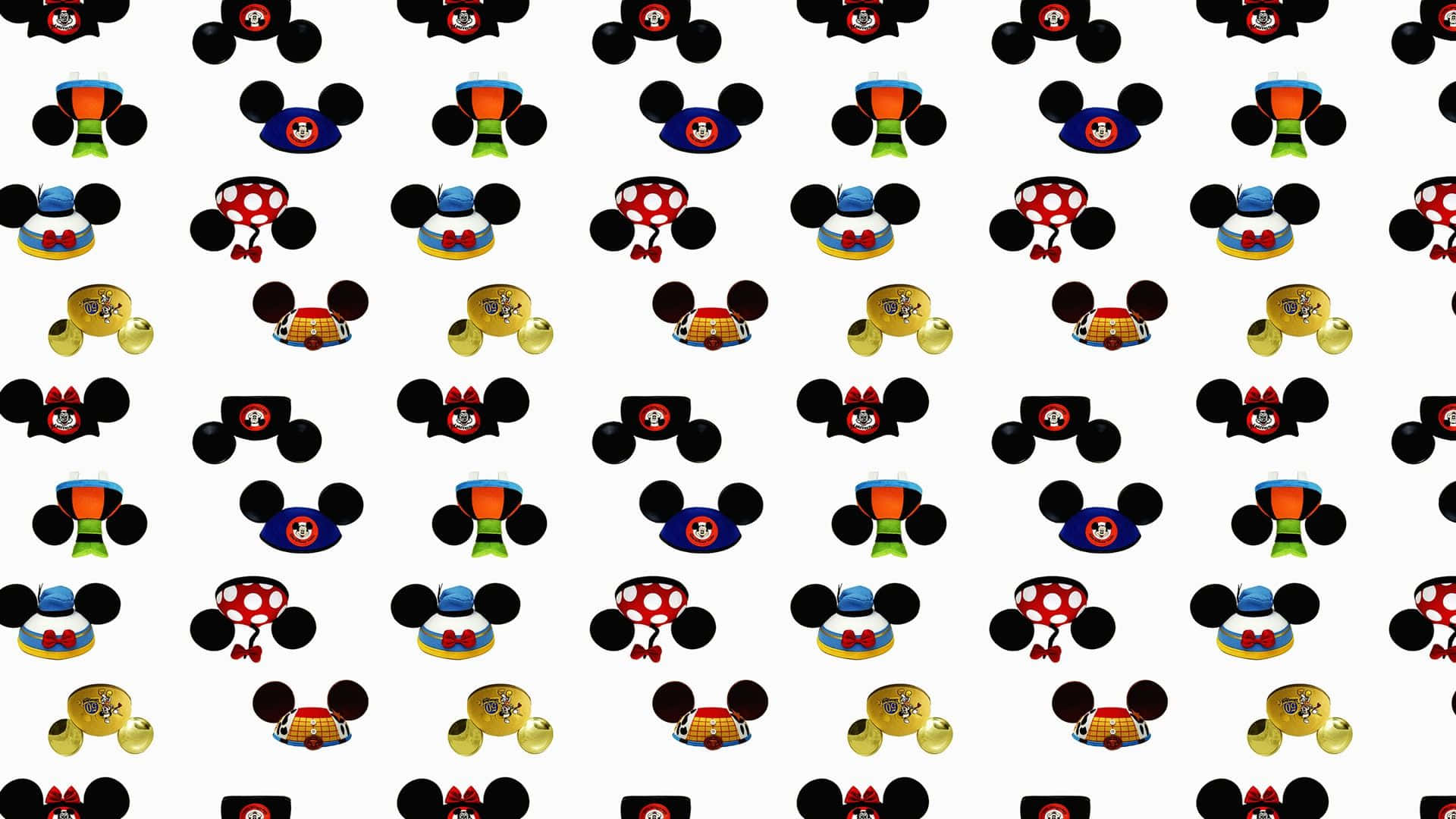 Mickey Mouse, Mickey Mouse Ears, colorful hats, Full HD Desktop Wallpaper