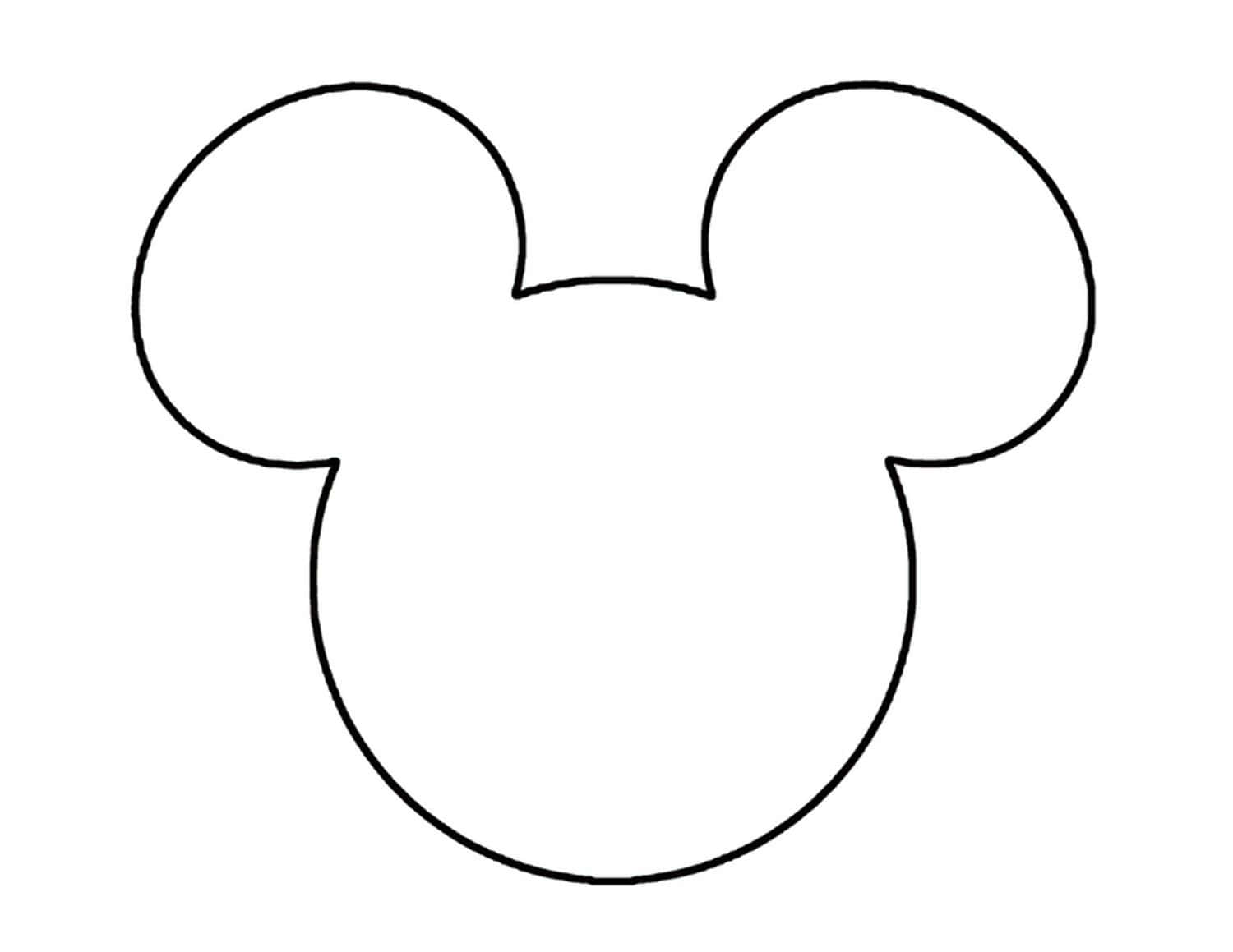 Mickey Mouse, Mickey Mouse Ears, black line art, HD Desktop Wallpaper