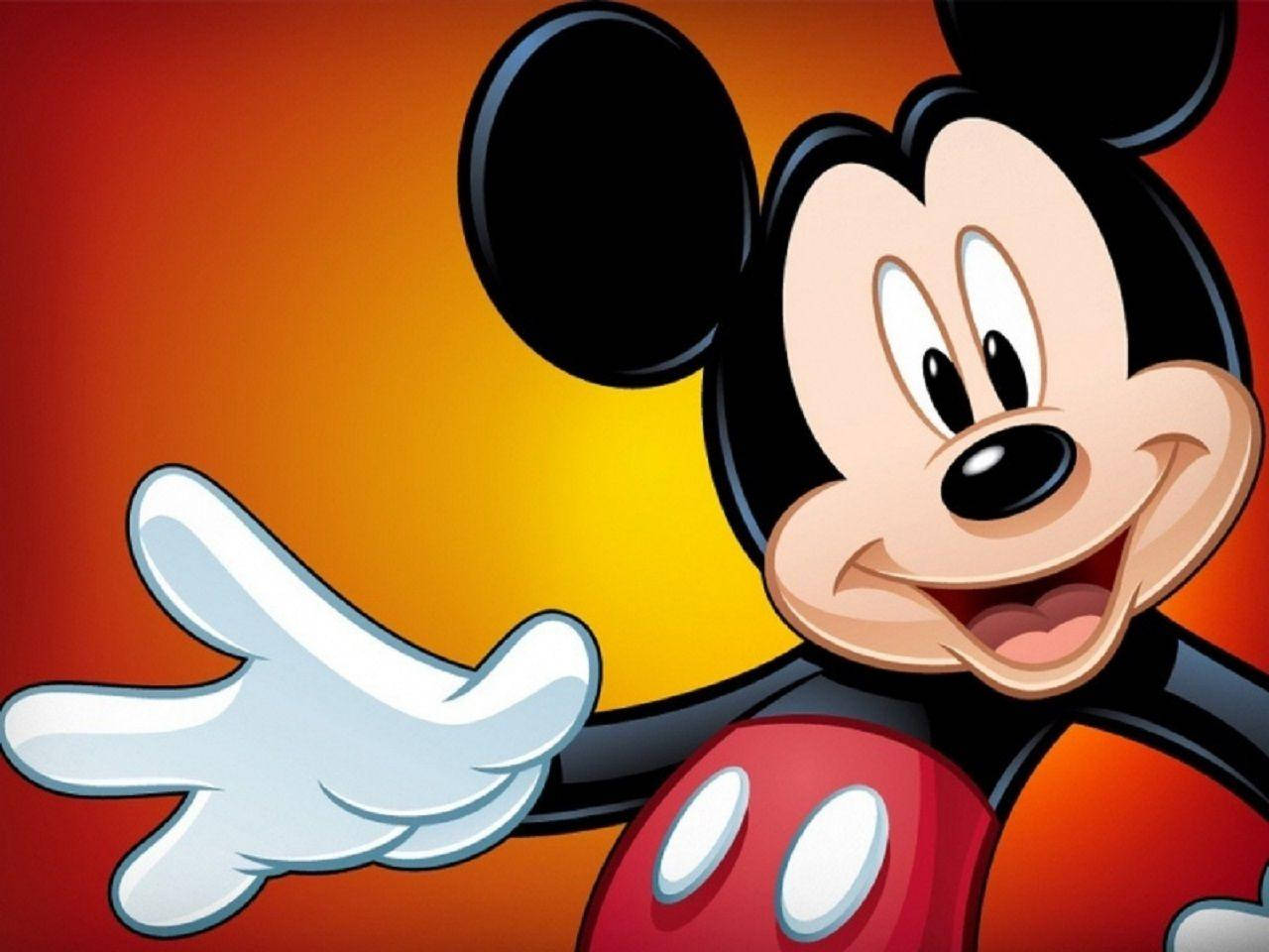 Mickey Mouse, HD, warm gradient sunset background, HD Desktop Wallpaper