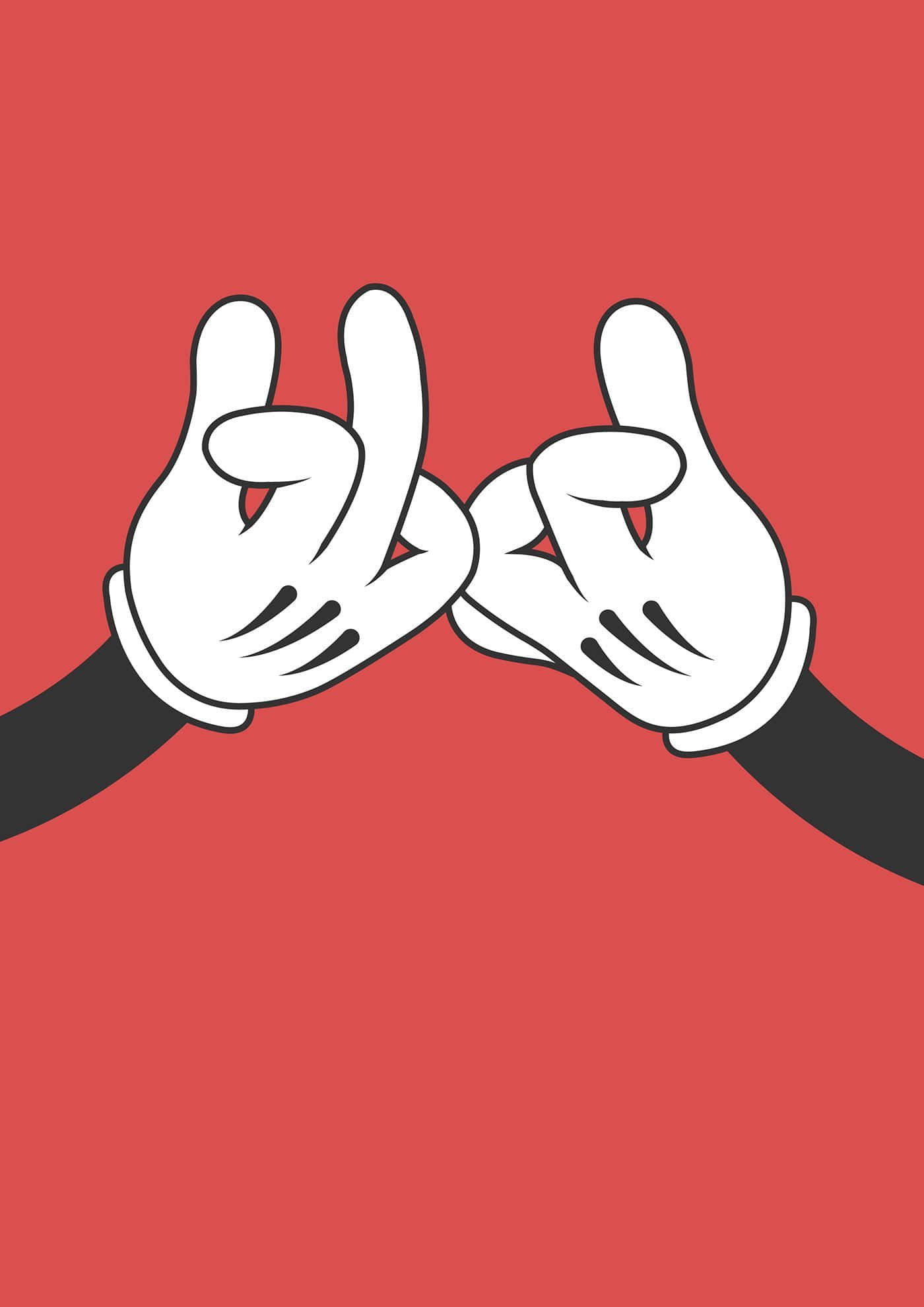 Mickey Mouse, white cartoon gloves, black cuffs, Full HD Phone Wallpaper