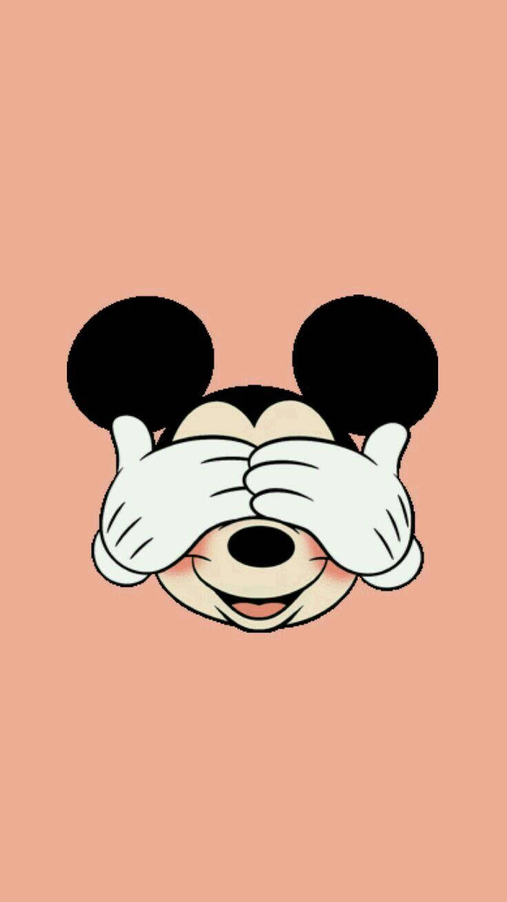 Mickey Mouse, iPhone, peach background, HD Phone Wallpaper