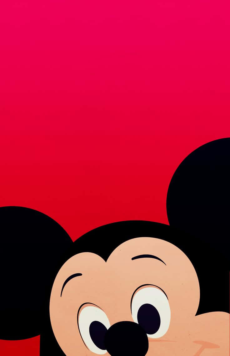 Mickey Mouse, dark pink, bold red background, SD Phone Wallpaper