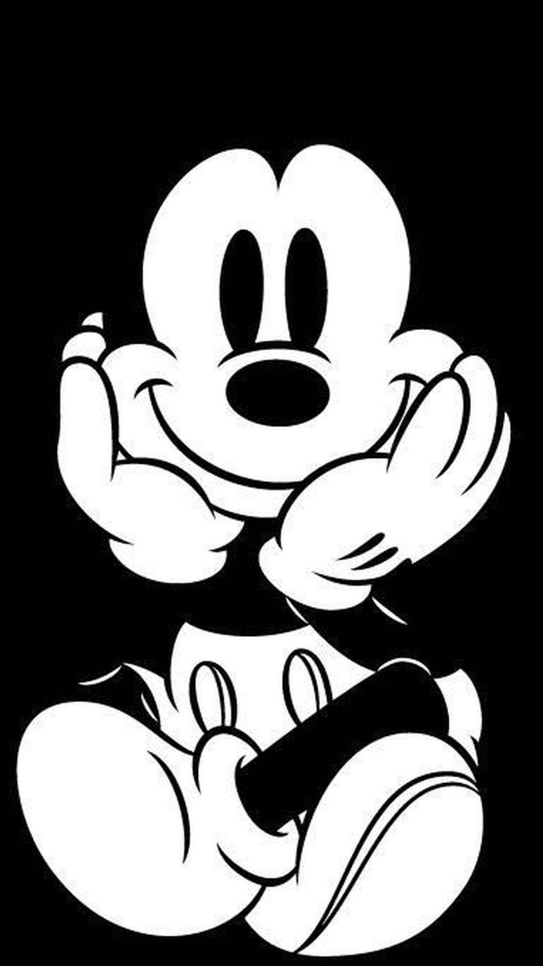 Mickey Mouse, iPhone, black and white, Full HD Phone Wallpaper