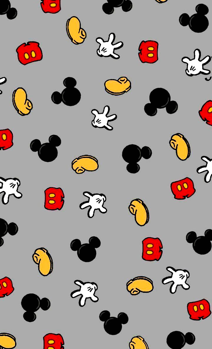 Mickey Mouse, red, yellow, SD Phone Wallpaper