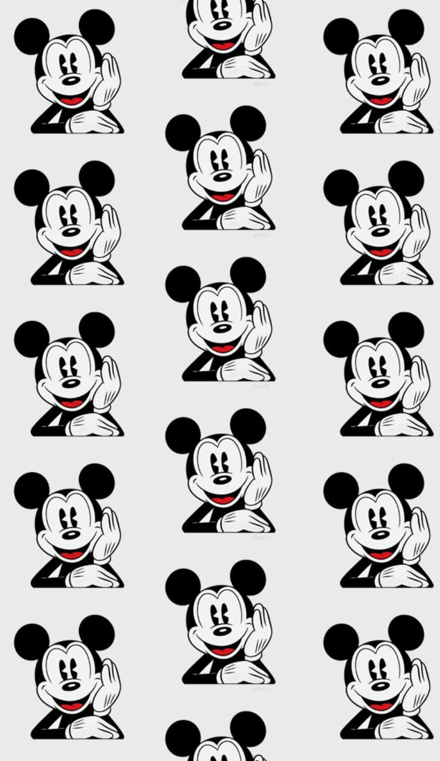 Mickey Mouse, black and white, icons, HD Phone Wallpaper
