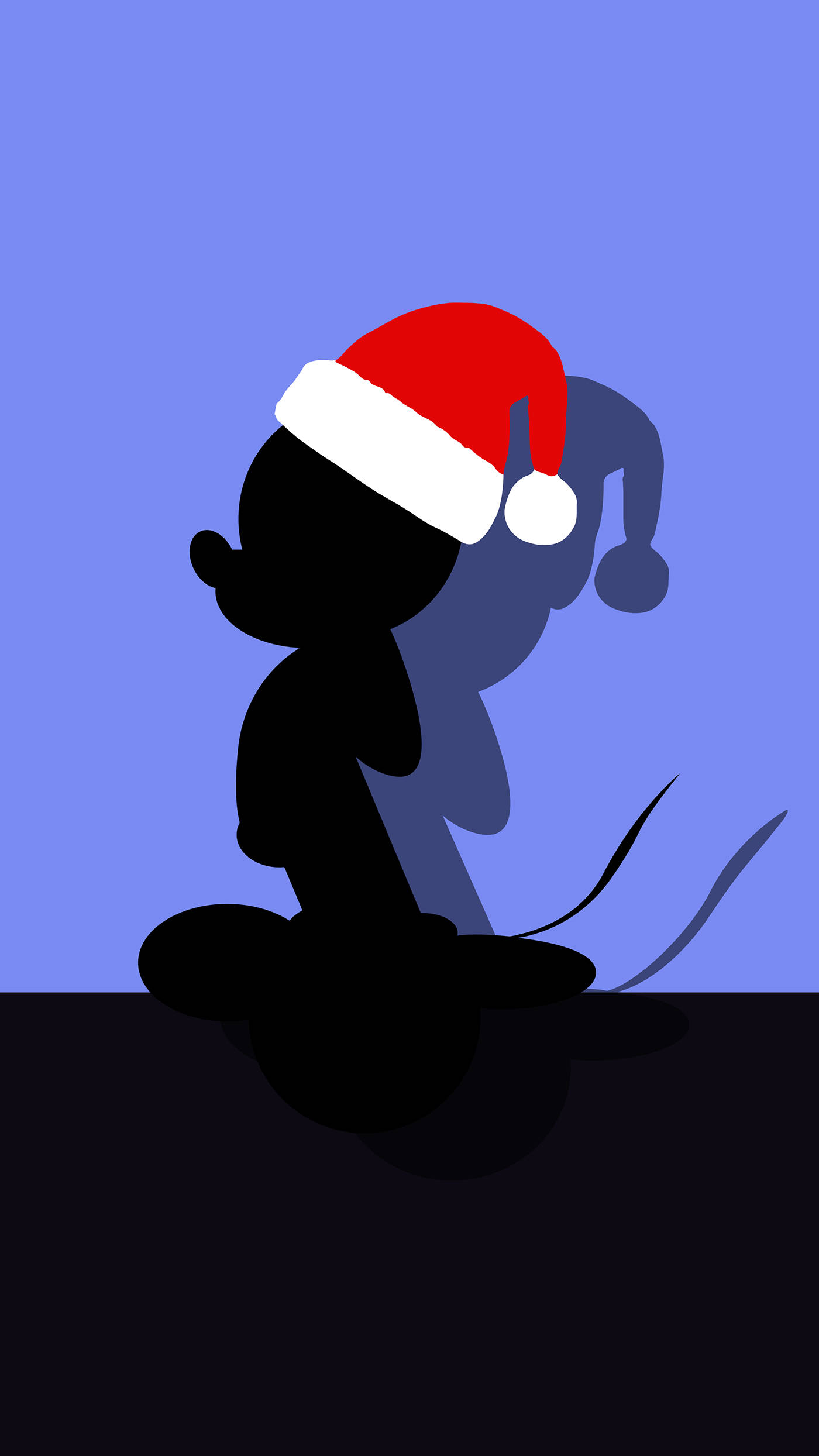 Mickey Mouse, Santa hat, red and white Santa hat, Full HD Phone Wallpaper