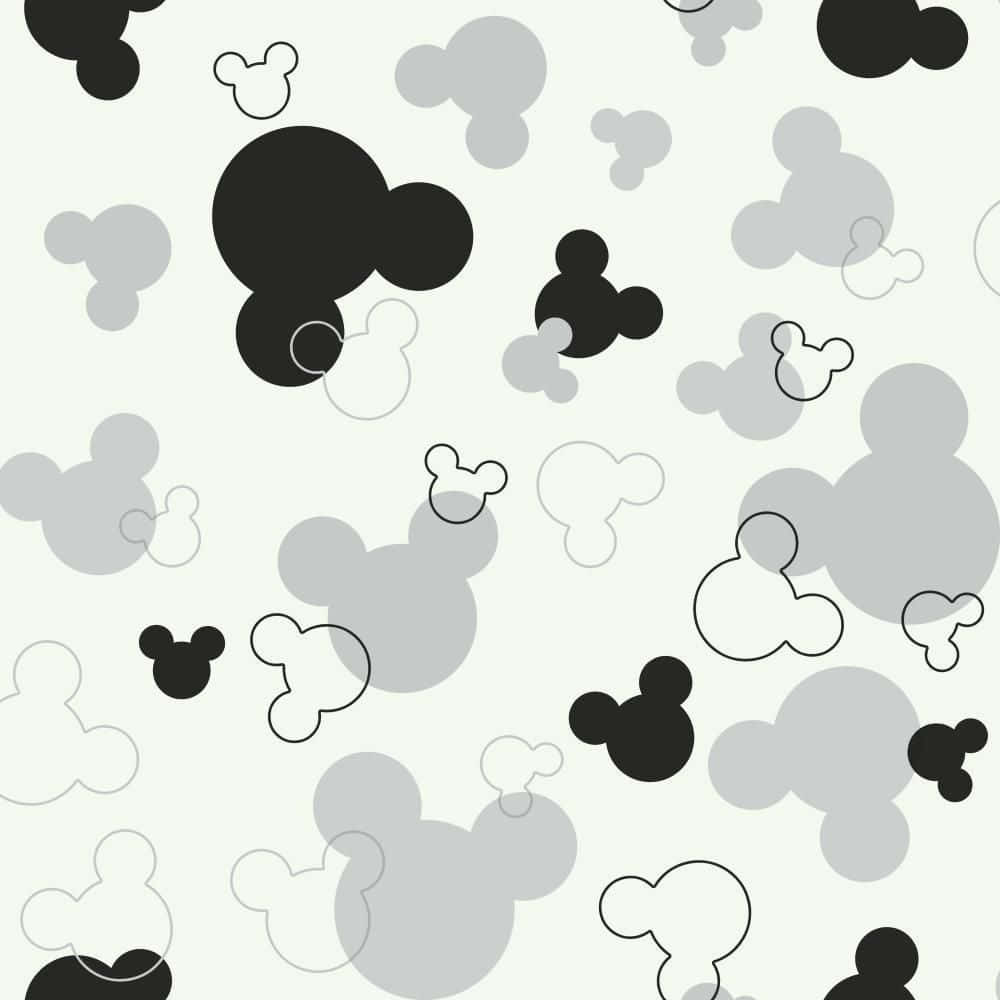 Mickey Mouse, black gray and white, light background, SD Desktop Wallpaper