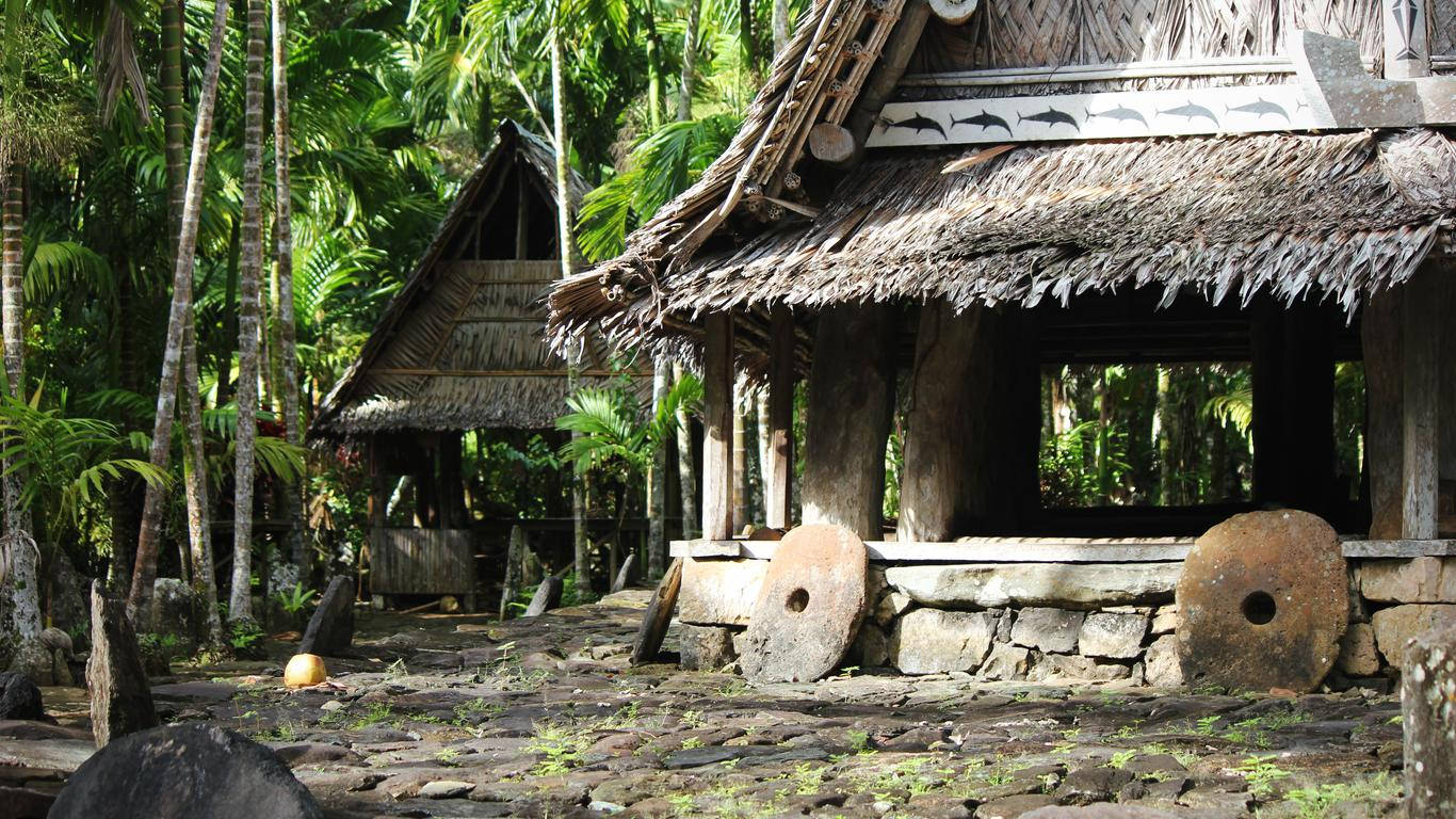 Micronesia, hut complex, thatched-roof huts, HD Desktop Wallpaper