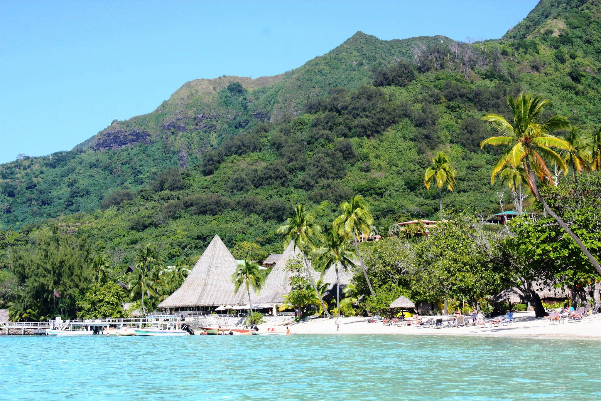 Micronesia, cone roof buildings, thatched-roof huts, Full HD Desktop Wallpaper
