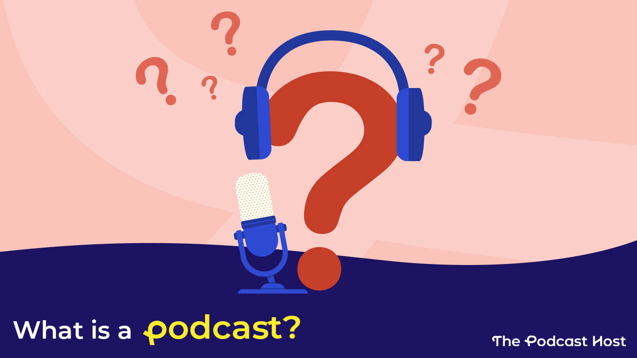 blue headphones, microphone, floating question marks, HD Desktop Wallpaper