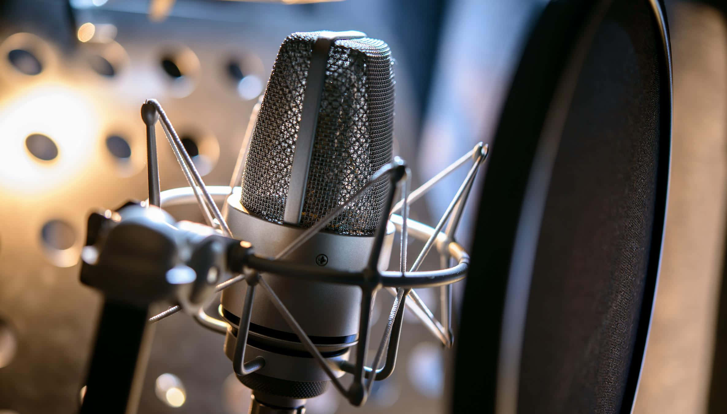 condenser microphone, studio, pop filter, Full HD Desktop Wallpaper