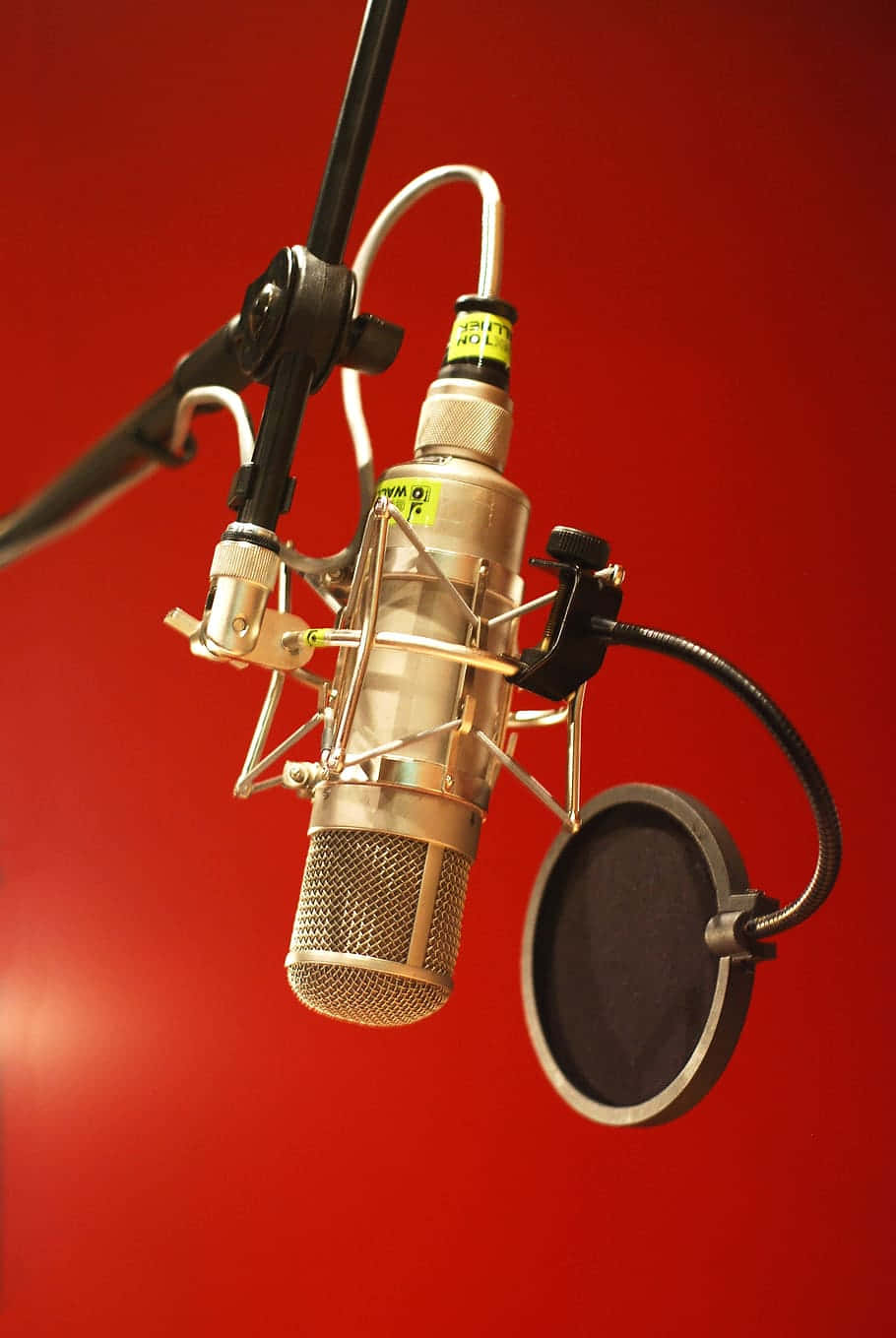 condenser microphone, studio, pop filter, HD Phone Wallpaper