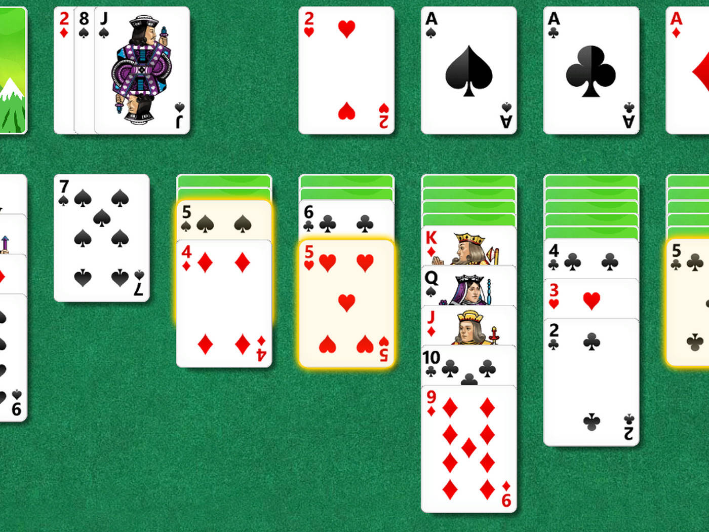 Microsoft Solitaire, computer game, colorful playing cards, HD Desktop Wallpaper