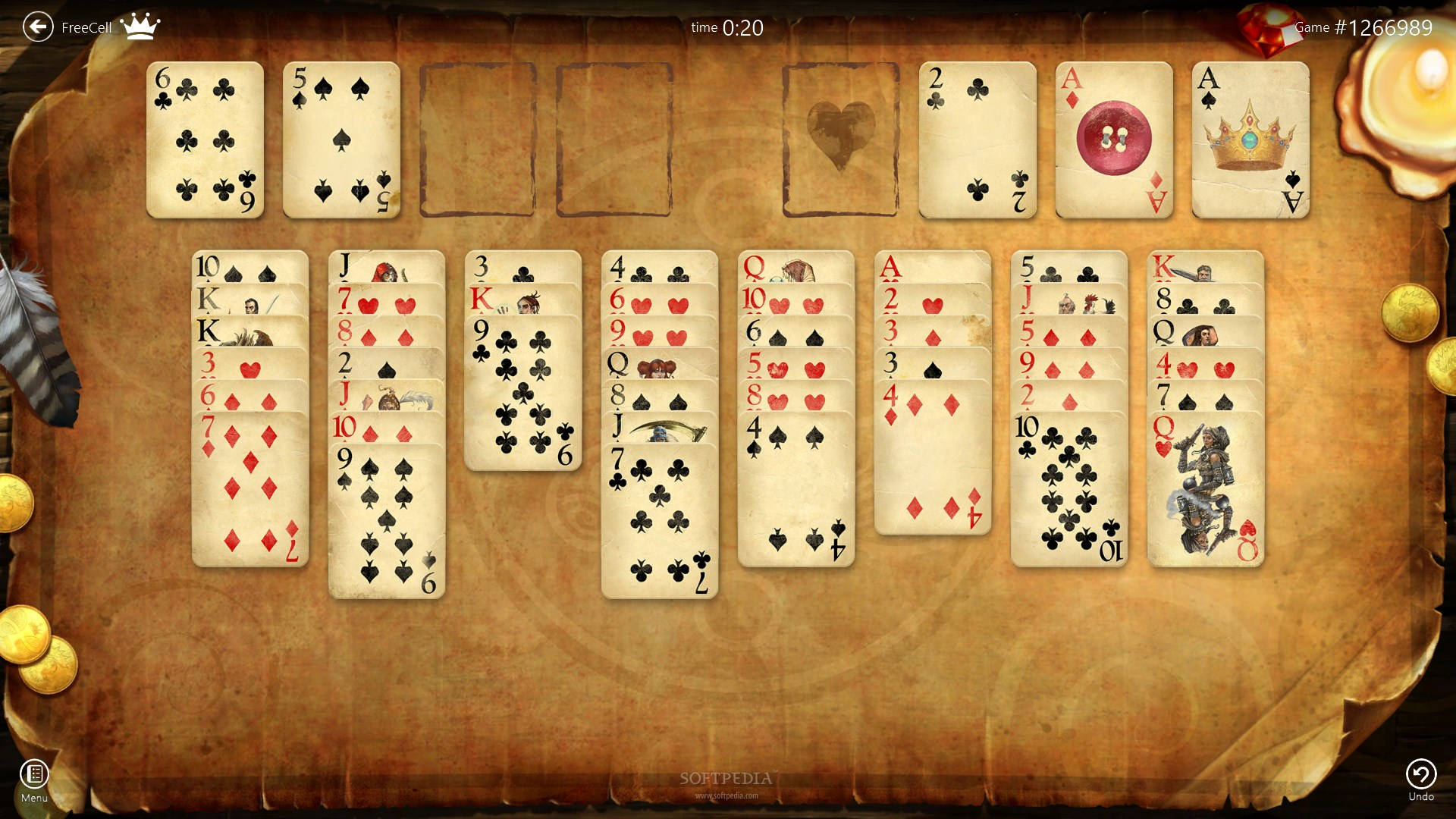 Microsoft Solitaire, modern cards collection, worn parchment background, Full HD Desktop Wallpaper