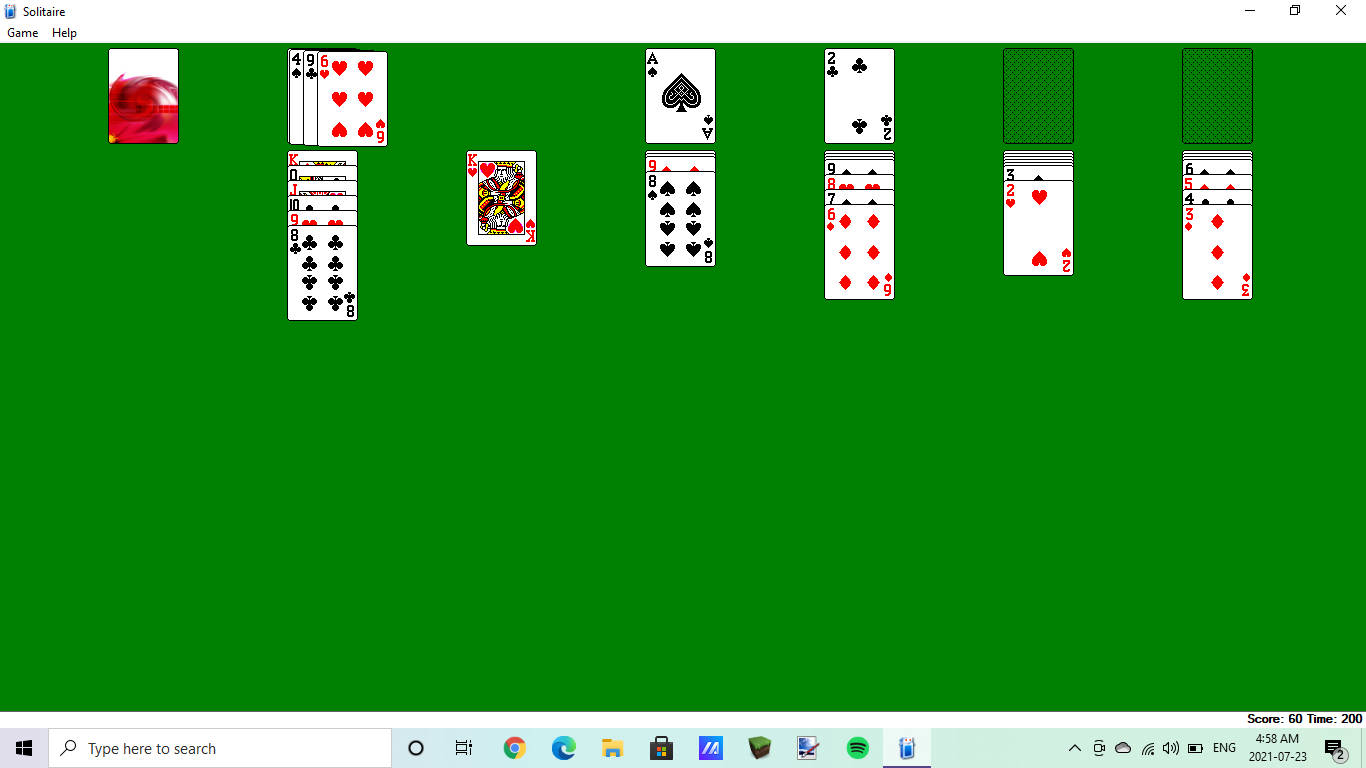 Microsoft Solitaire, basic computer game, green digital background, HD Desktop Wallpaper