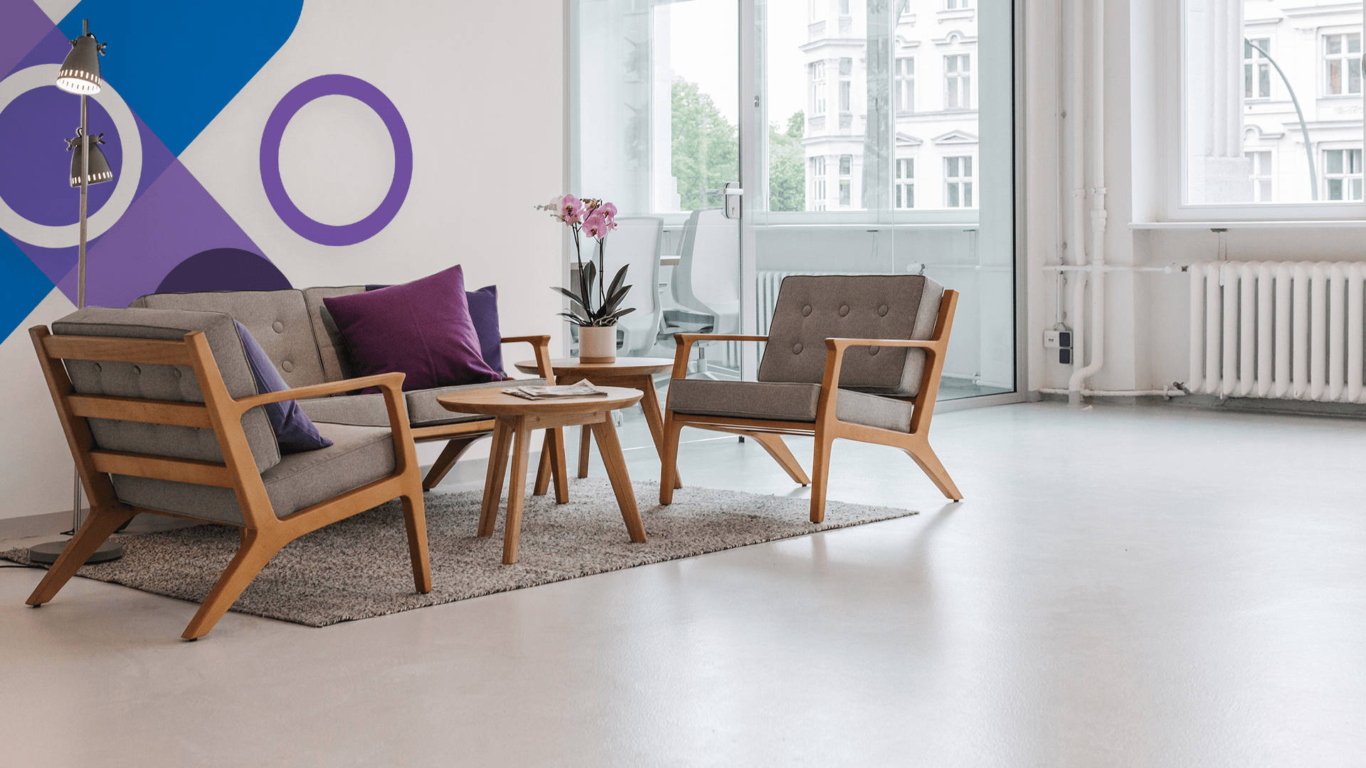 Microsoft Teams, living room, wooden chairs, Full HD Desktop Wallpaper