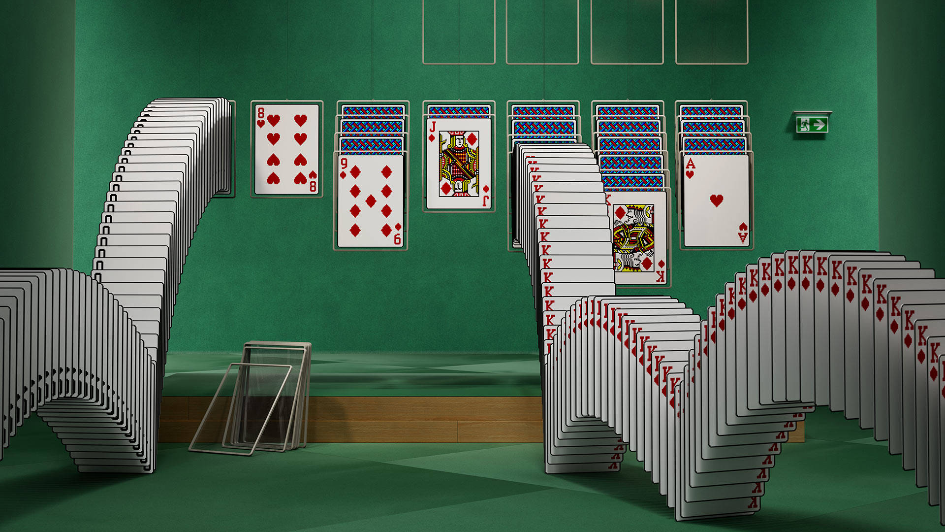 Microsoft Teams, solitaire card game, 3d-rendered, Full HD Desktop Wallpaper