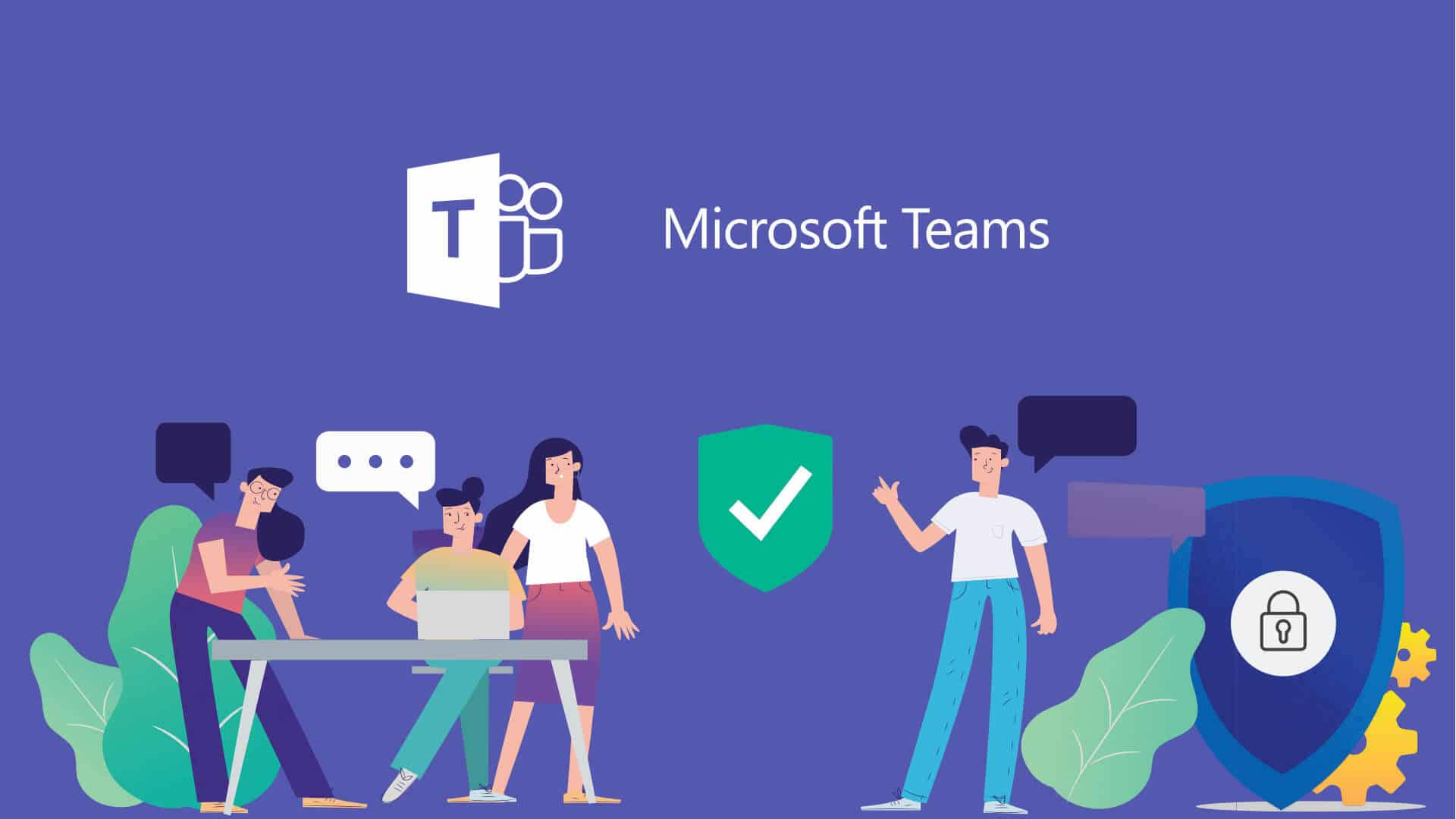 Microsoft Teams, laptop, purple background, Full HD Desktop Wallpaper
