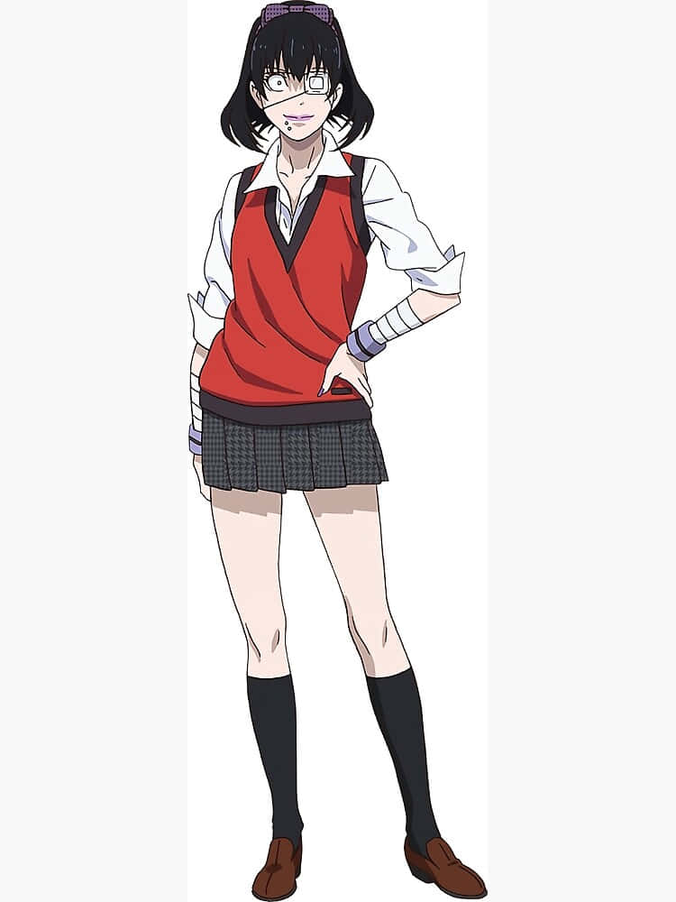 Midari Ikishima, red vest, plaid skirt, SD Phone Wallpaper
