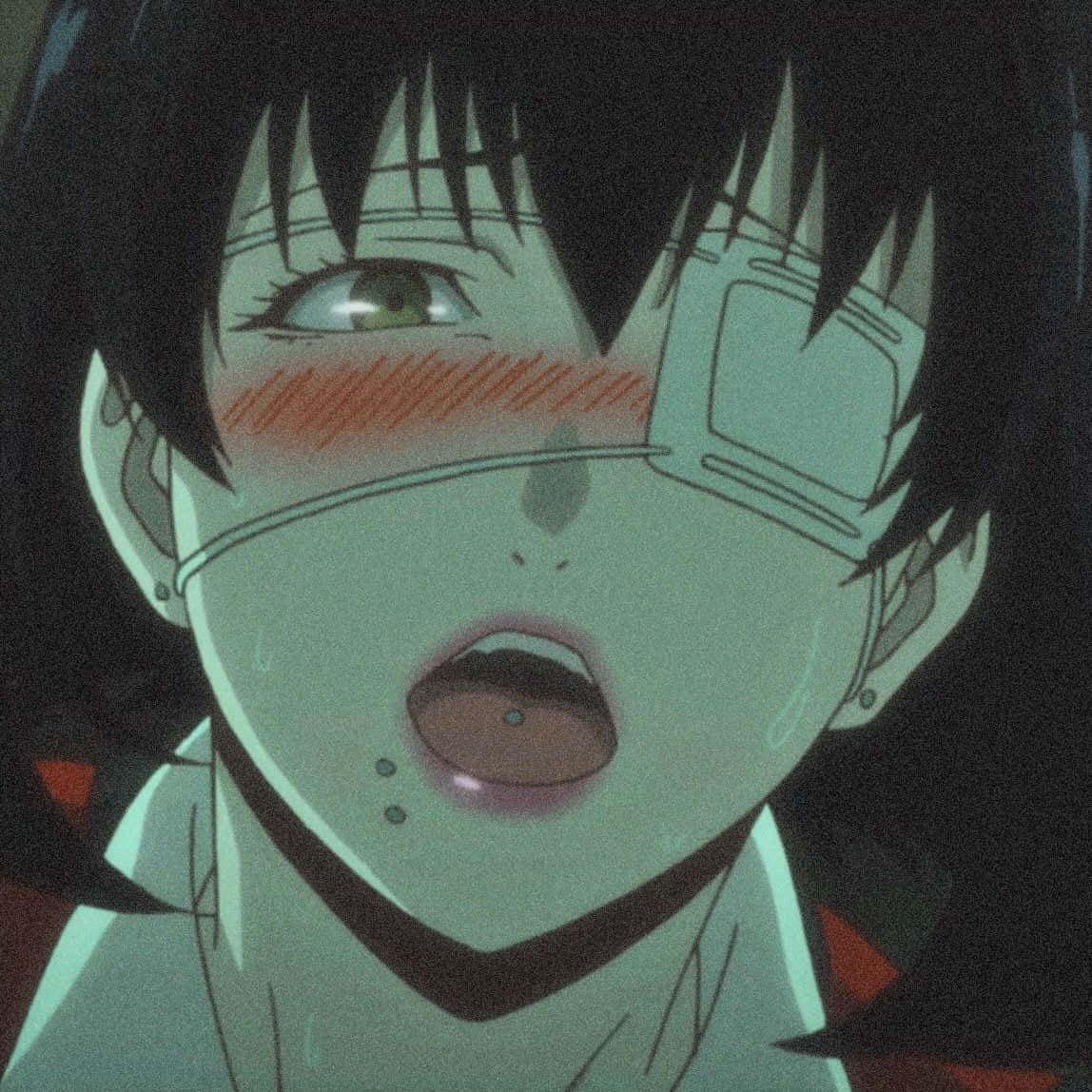 Midari Ikishima, black hair, cybernetic eye implant, SD Desktop Wallpaper