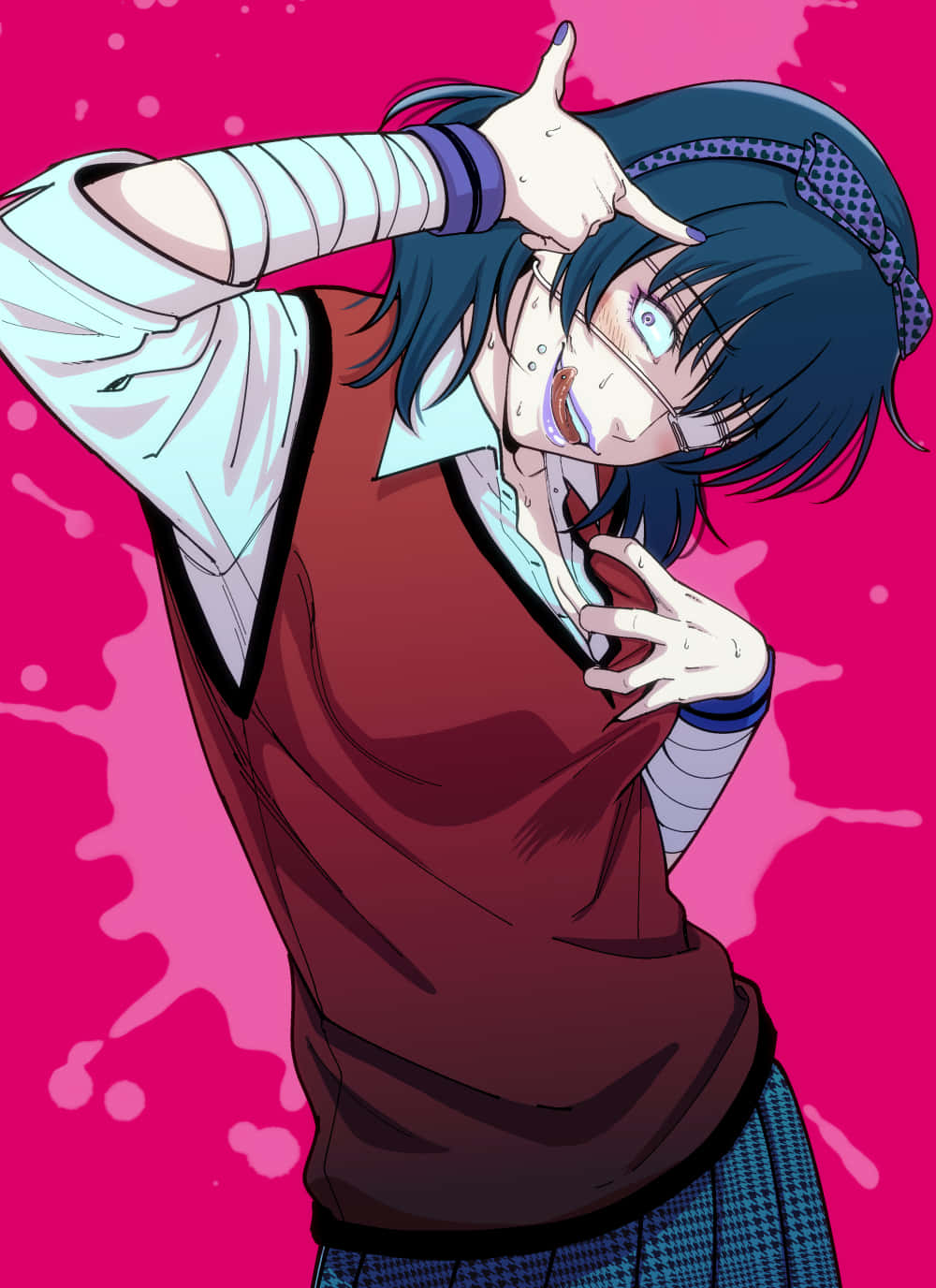 Midari Ikishima, dark hair, glasses, HD Phone Wallpaper