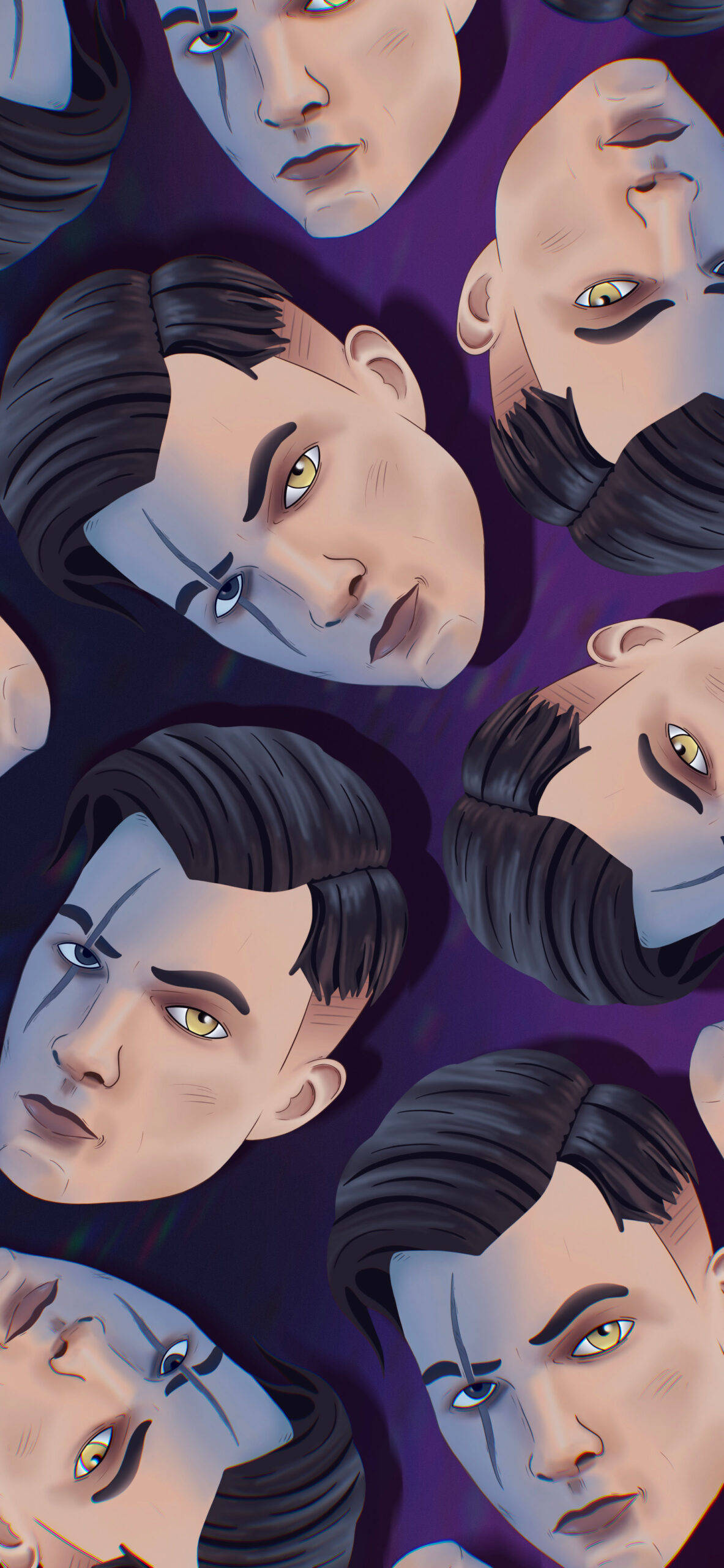 Midas Fortnite Skin, yellow eyes, dark hair, 2K Phone Wallpaper