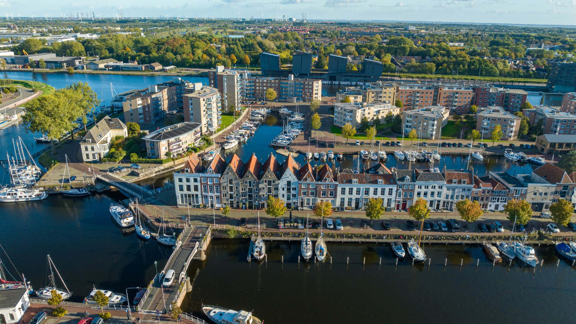 Middelburg, marina, canals, Full HD Desktop Wallpaper