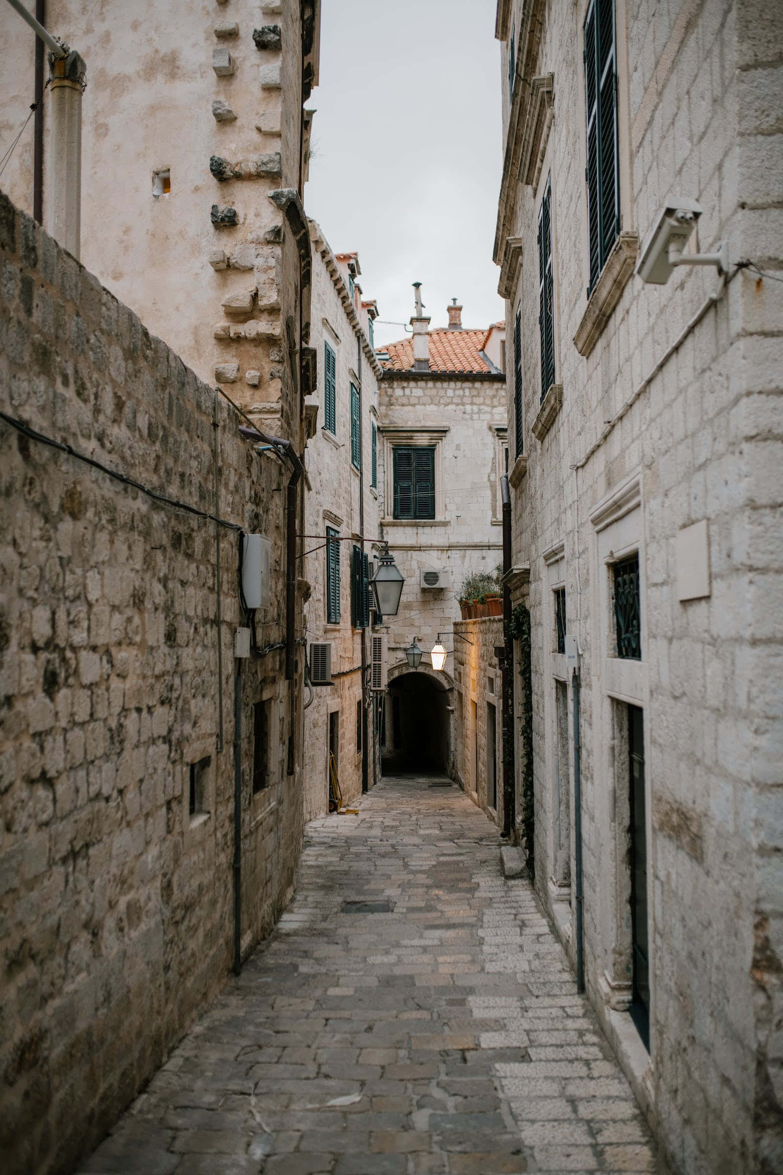 Middle Ages, cobblestone alleyway, weathered stone buildings, Full HD Phone Wallpaper