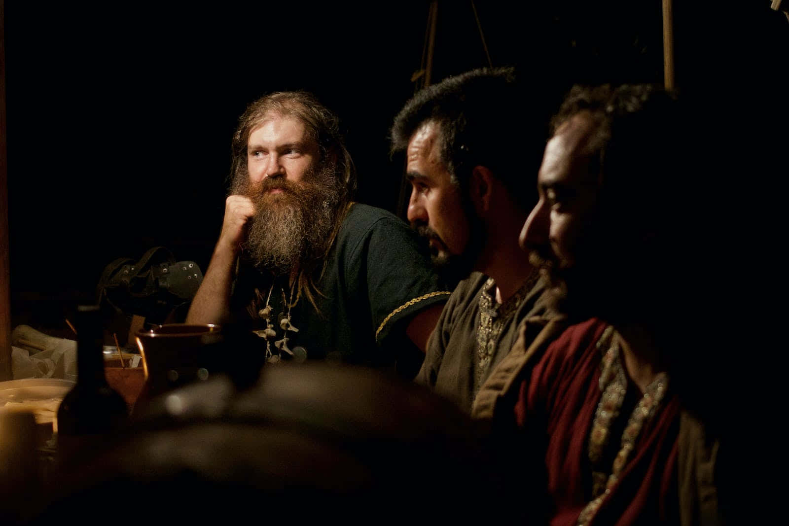 Middle Ages, beards, dim light, HD Desktop Wallpaper