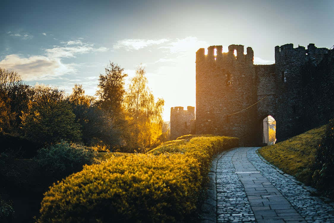 Middle Ages, village, cobblestone path, SD Desktop Wallpaper
