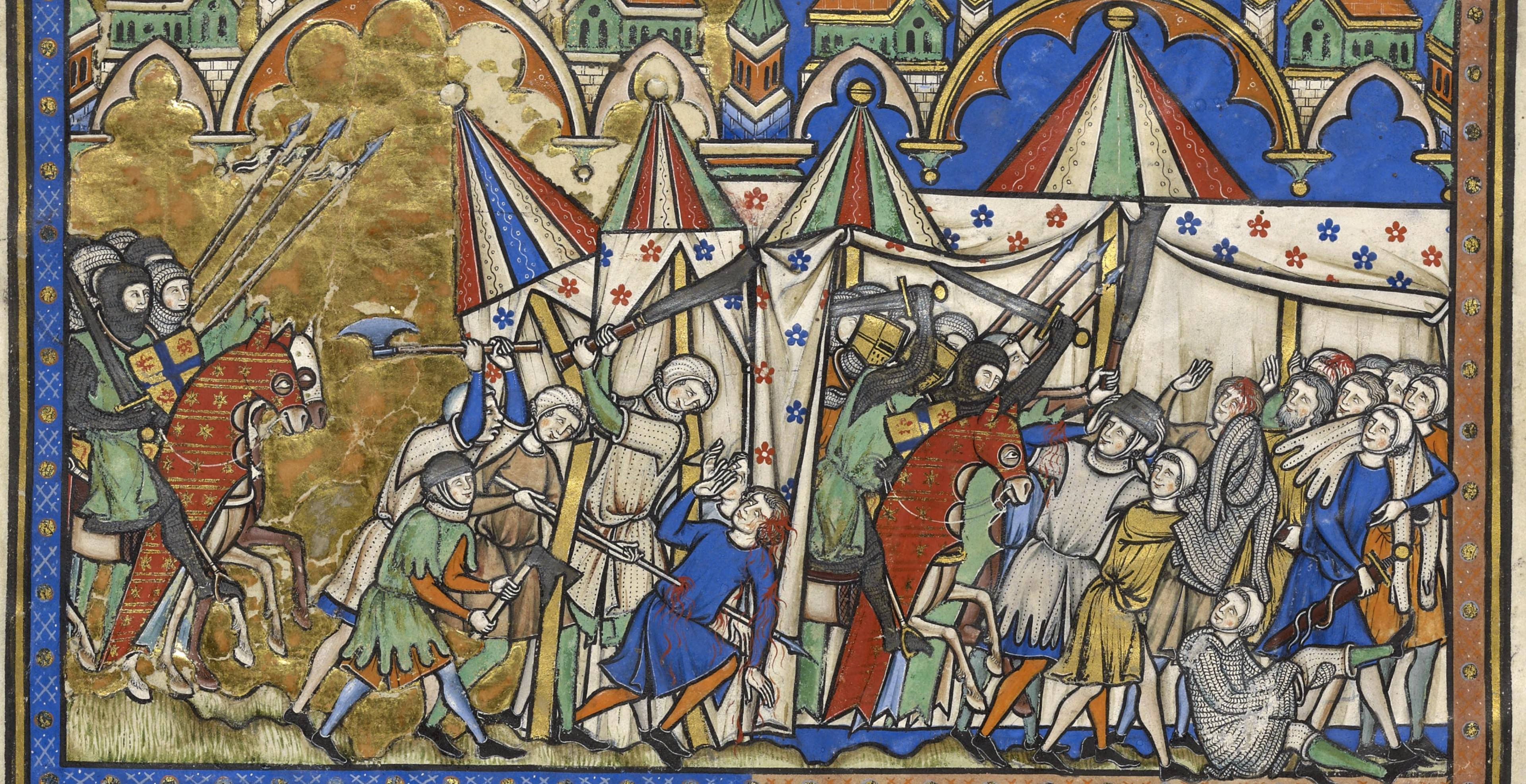 dark ages, medieval manuscript, battle, 2K Desktop Wallpaper